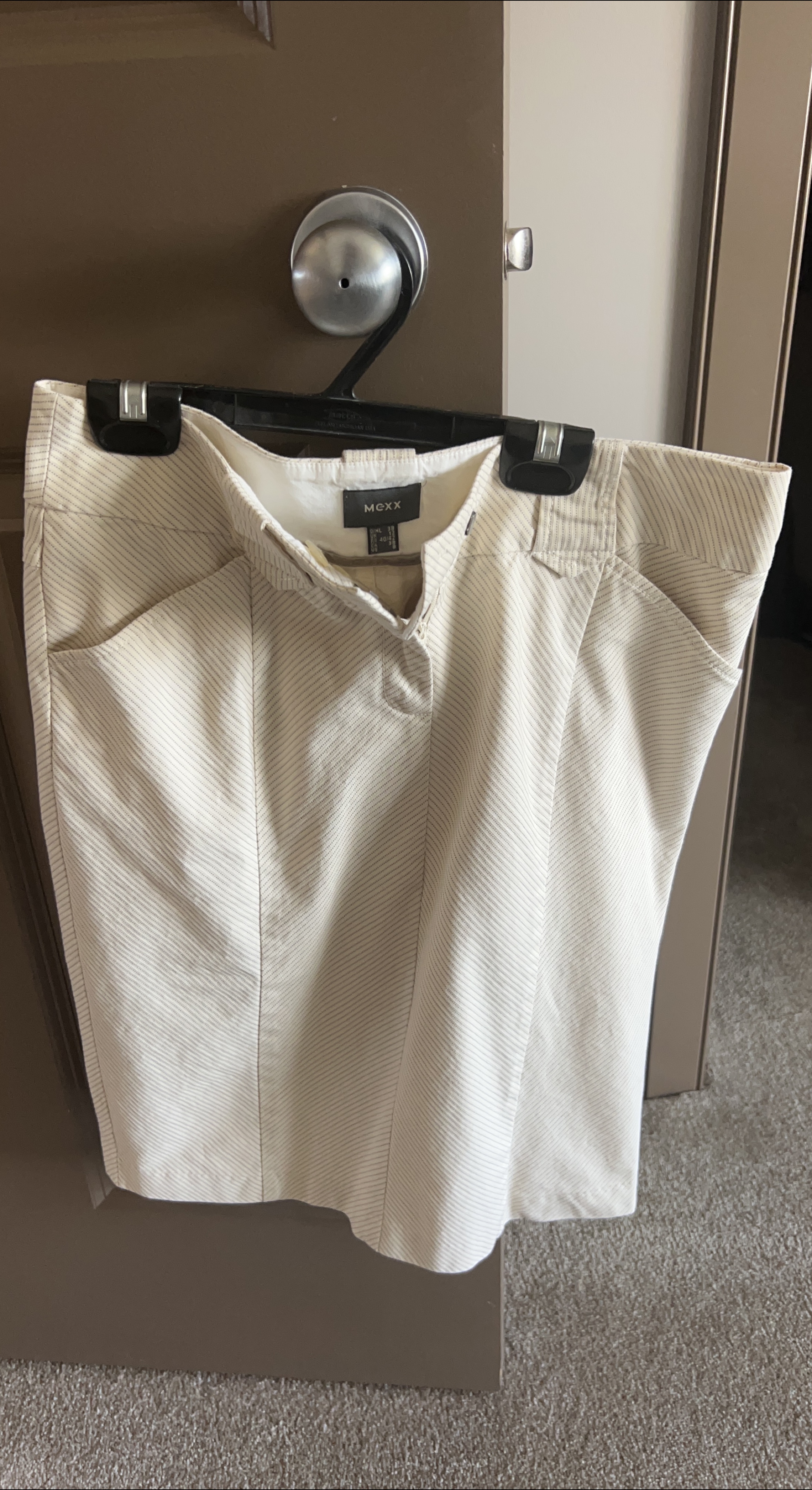 MEXX Beige Striped Skirt - Size 38