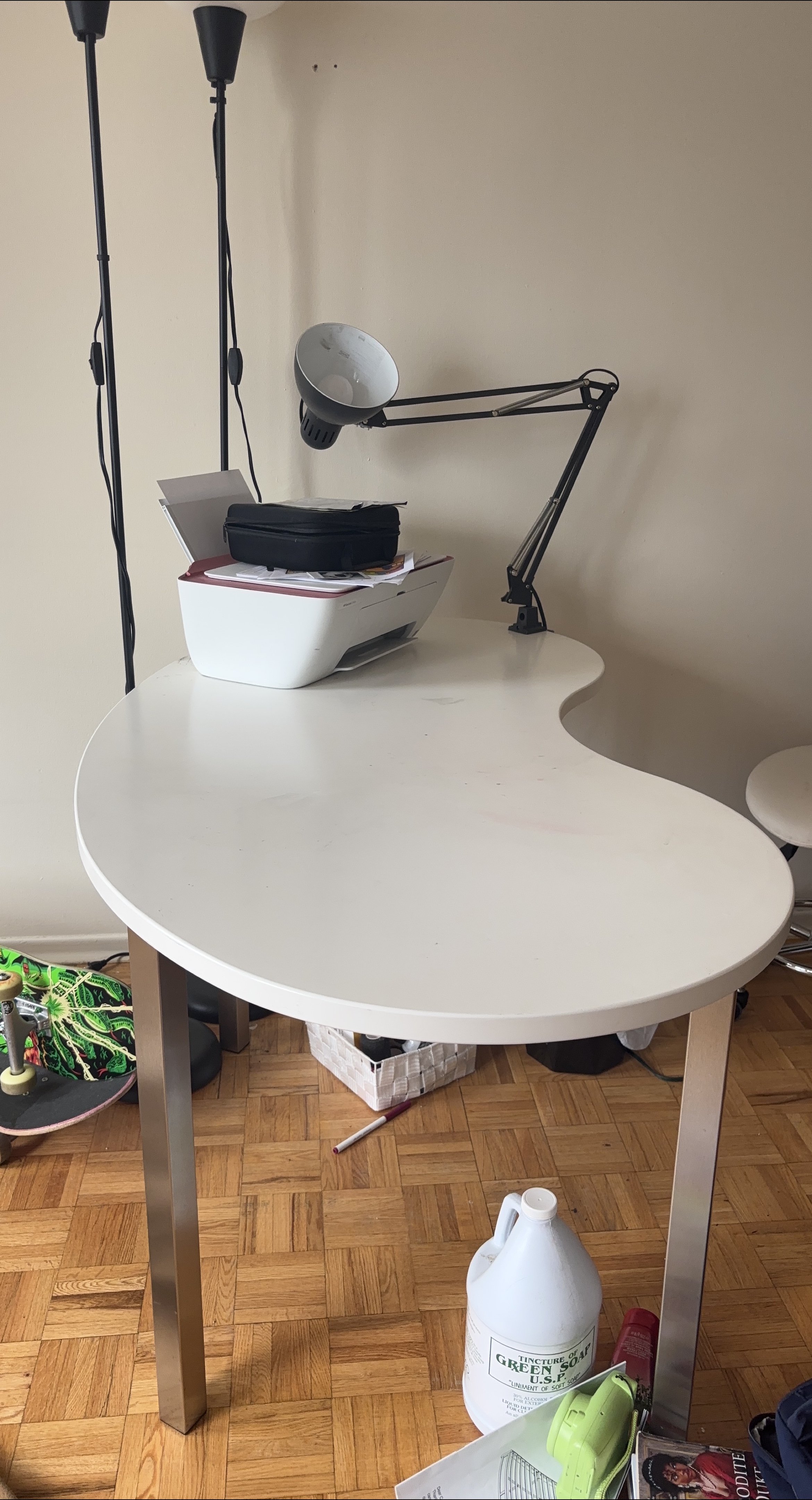 White Desk with Silver Legs thumbnail