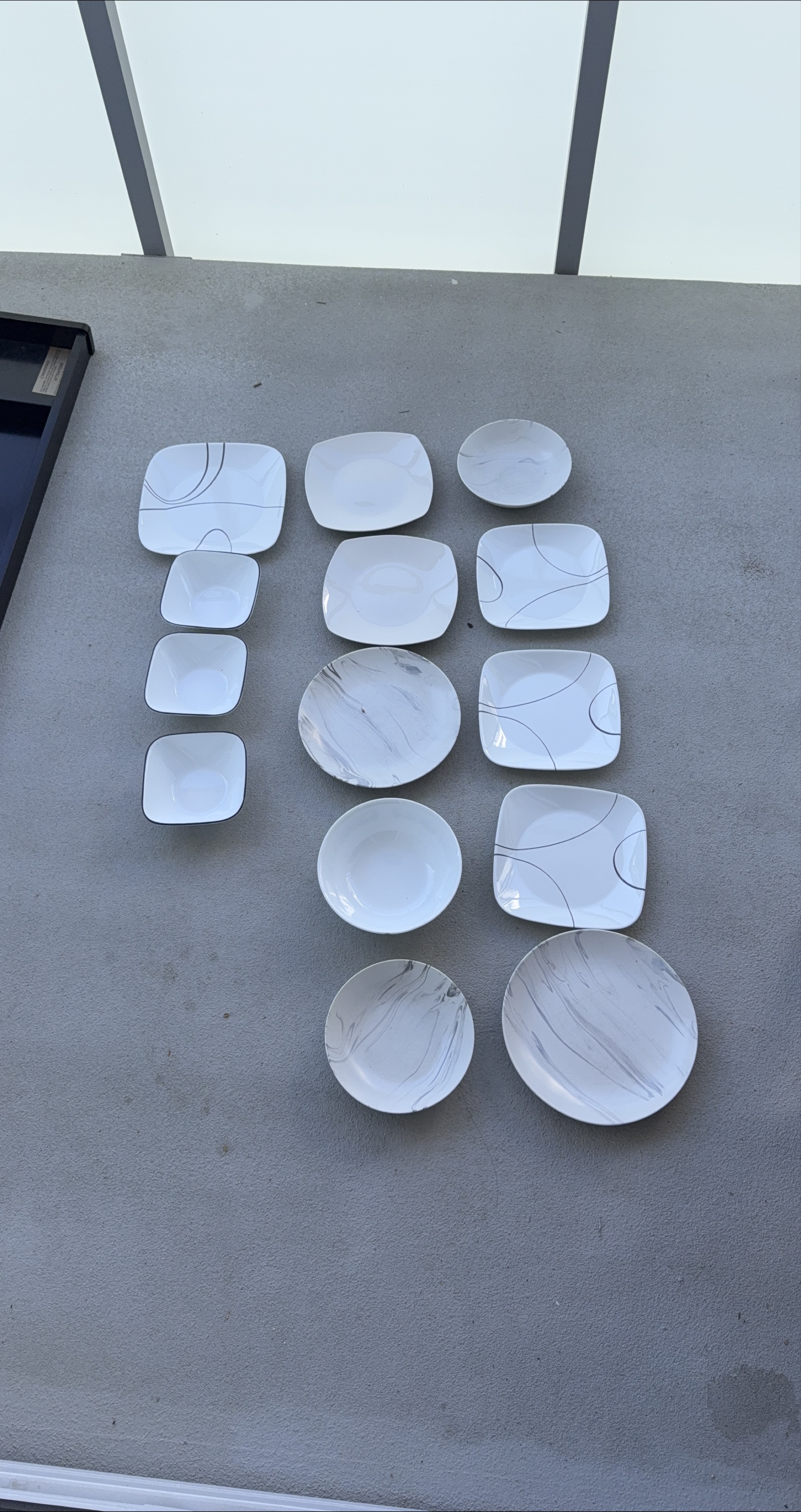 White Plates and Bowls Set