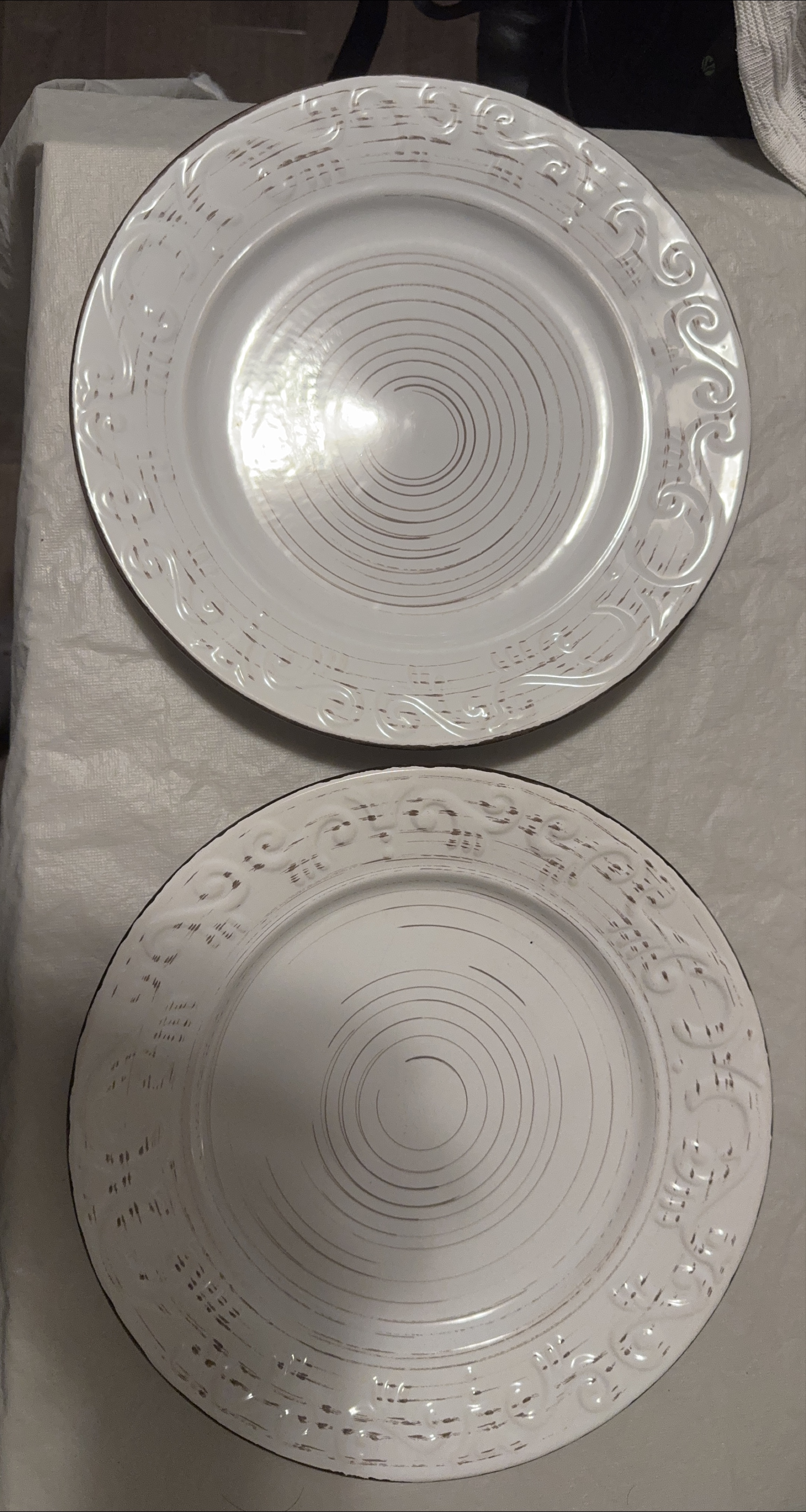 Decorative White Charger Plates - Set of 2 thumbnail