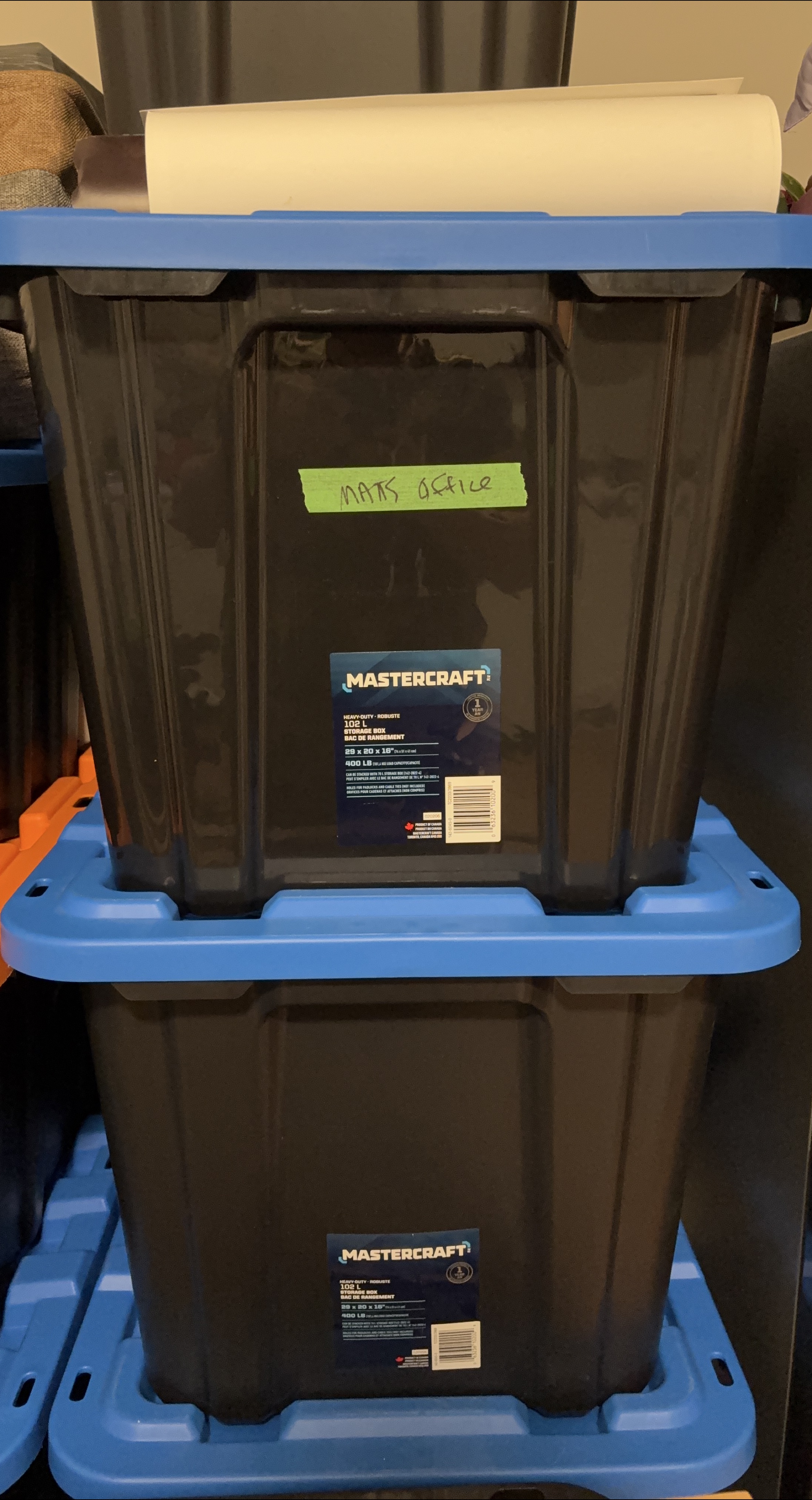 Mastercraft Heavy Duty Stackable Storage/Moving Box - 102L thumbnail