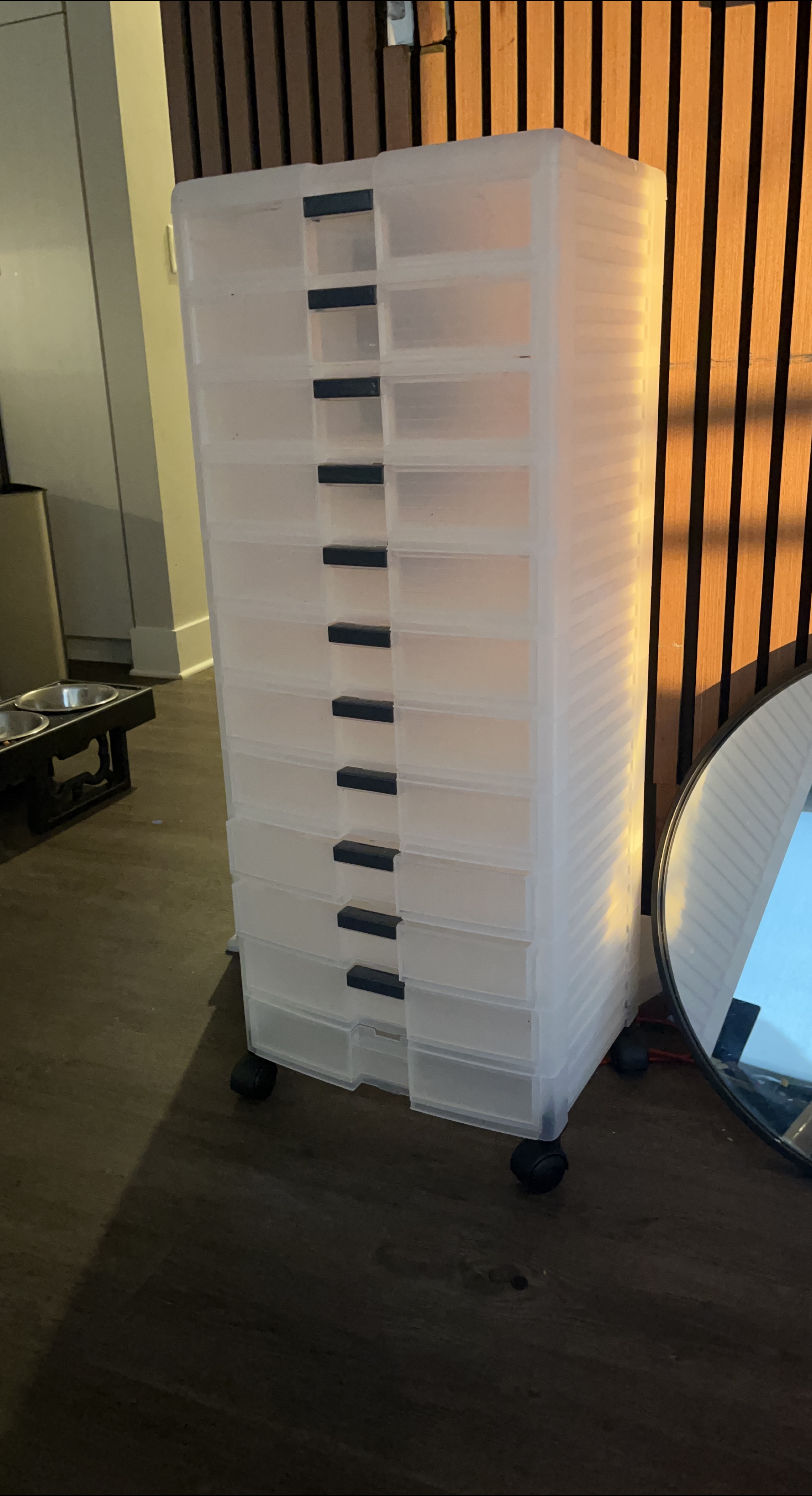 Tall Rolling Storage Cart with Drawers thumbnail
