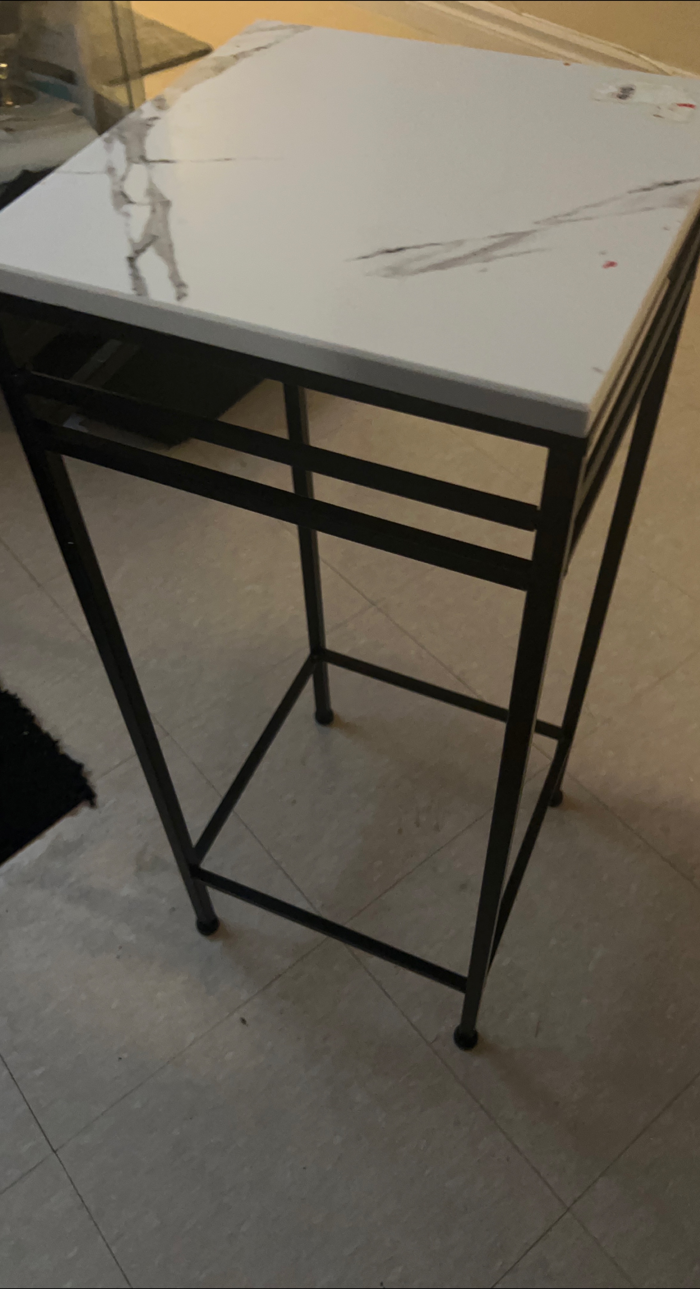 Side Table with Marble Top