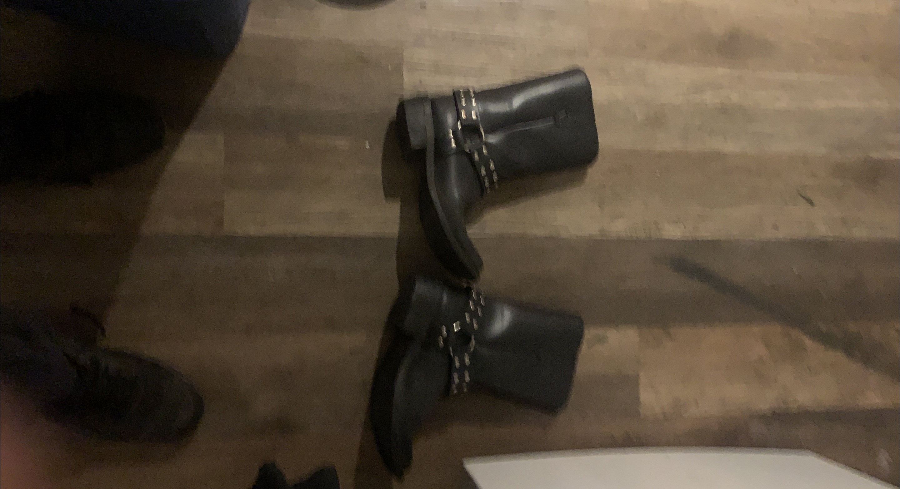 Black Boots with studded strap size 10 thumbnail