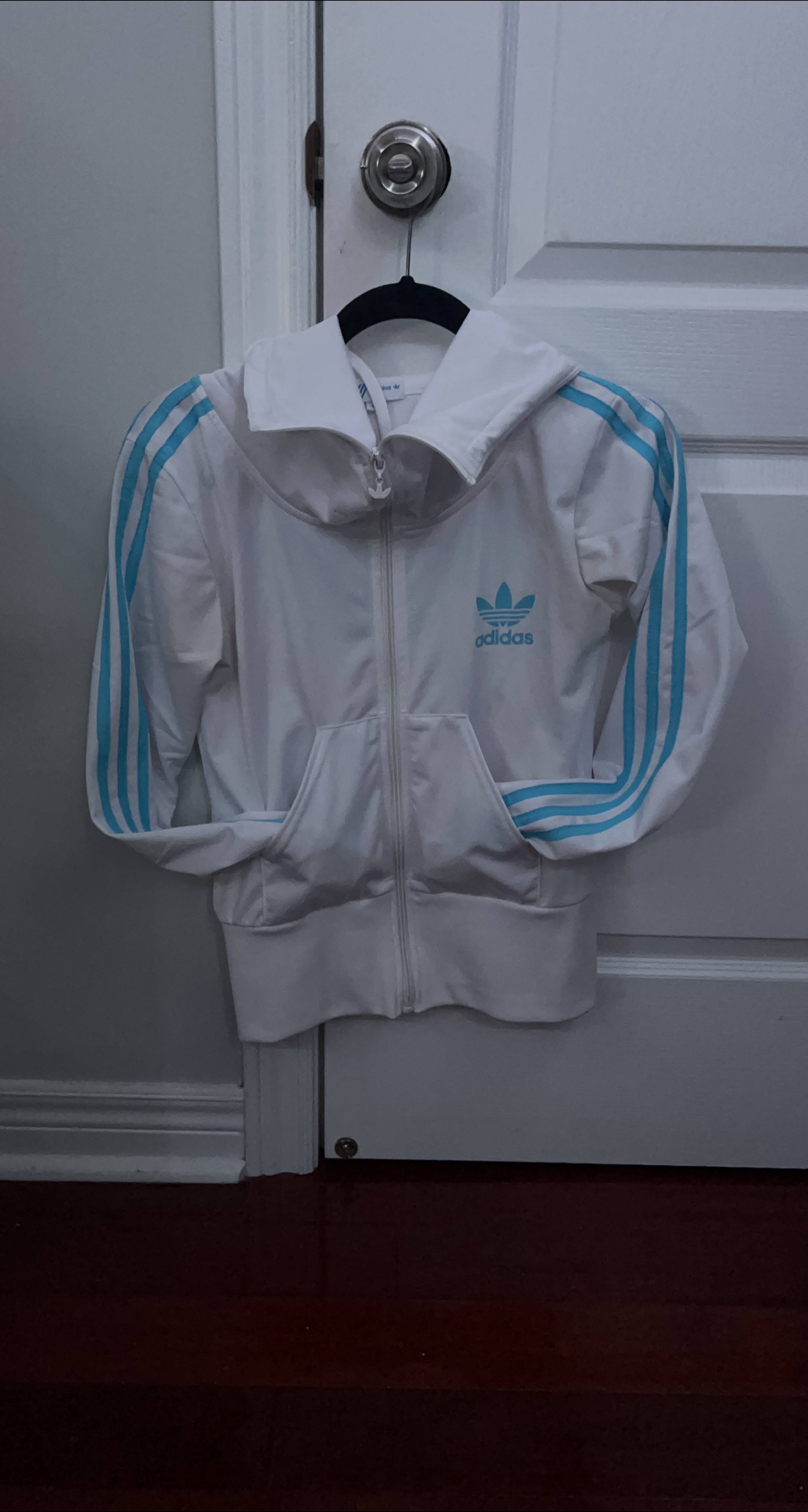 Adidas White & Blue Track Jacket thumbnail