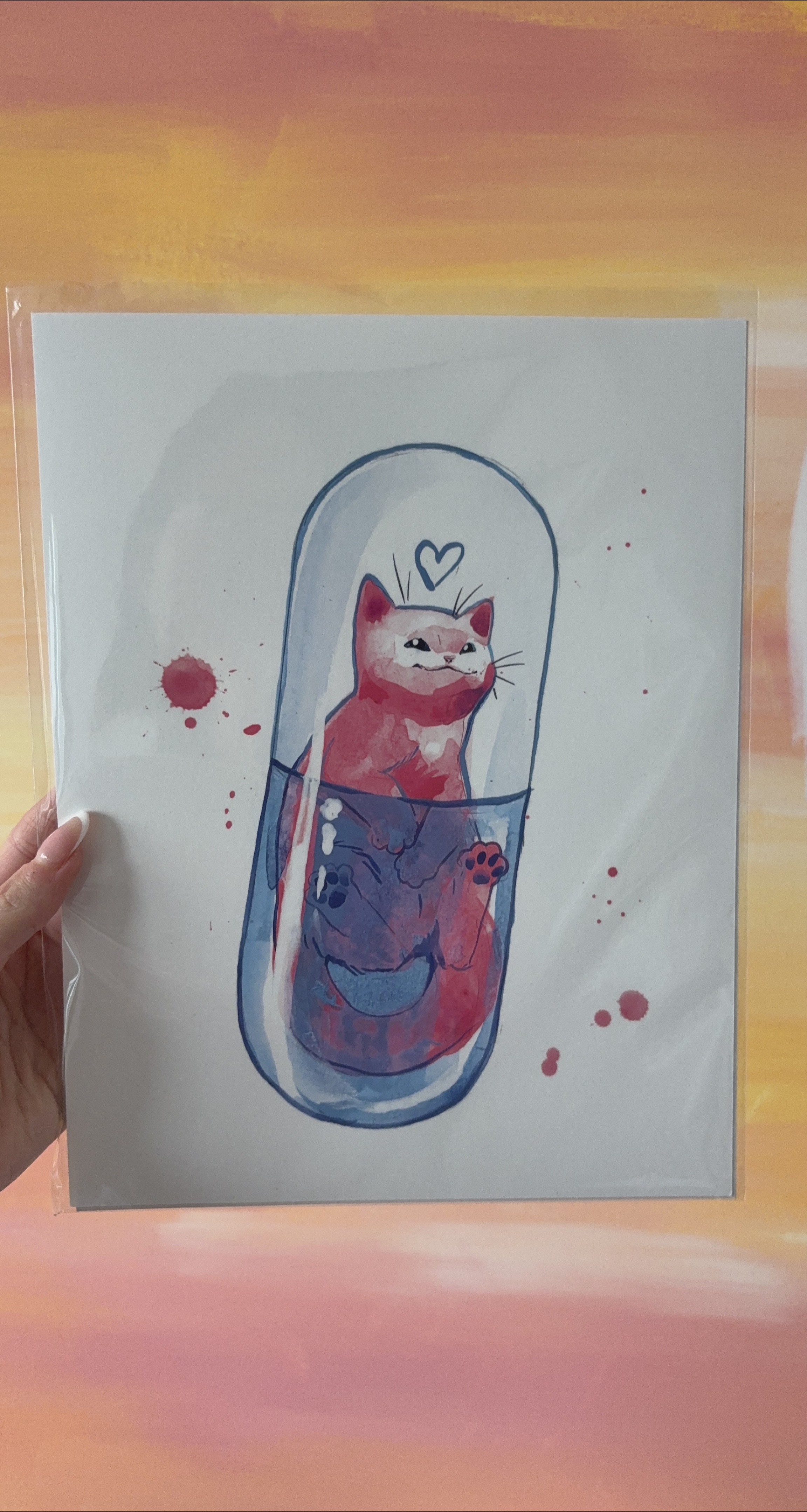 Cat in Capsule Art Print thumbnail