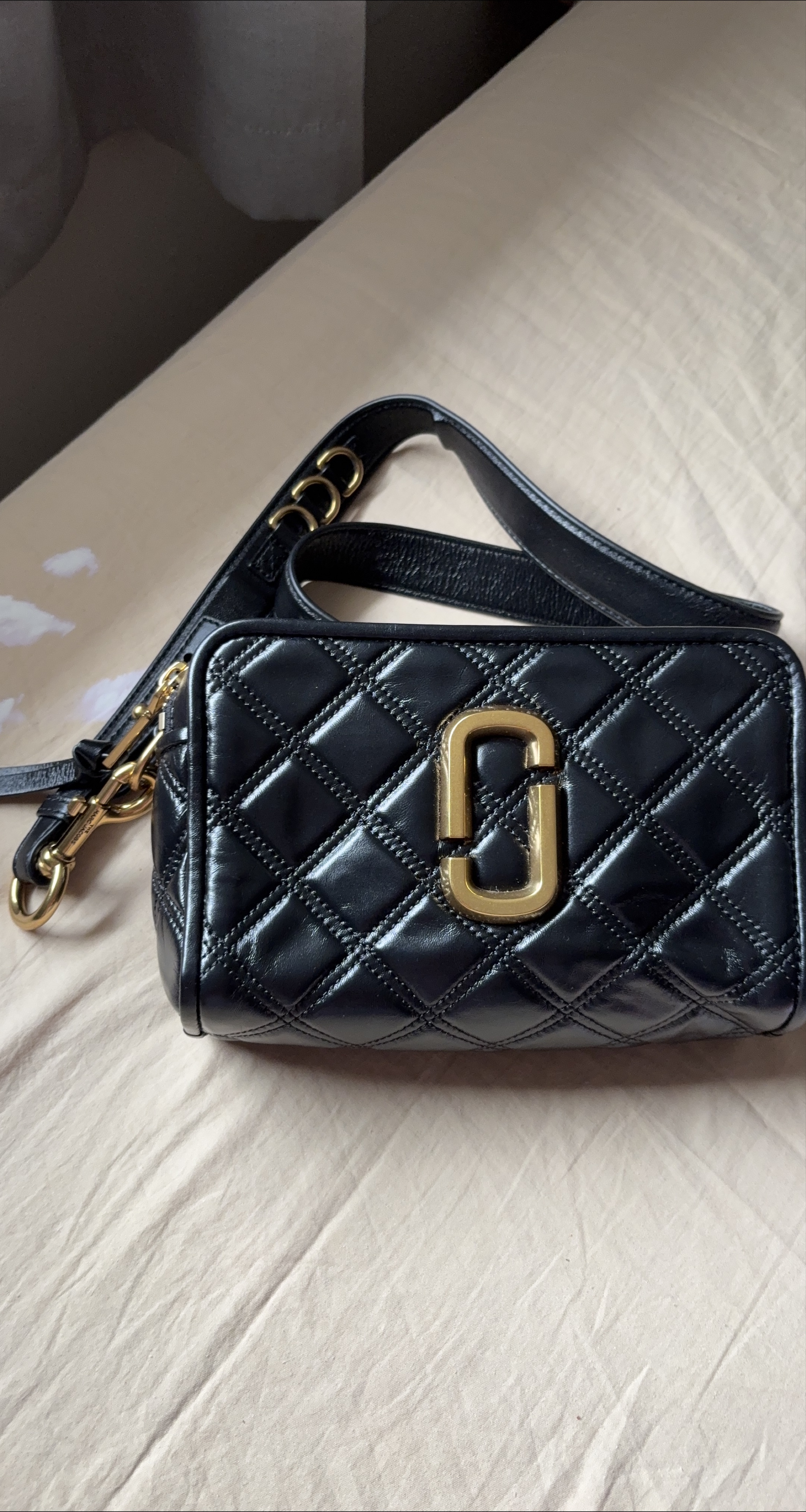 Marc Jacobs Black Leather Camera Bag thumbnail