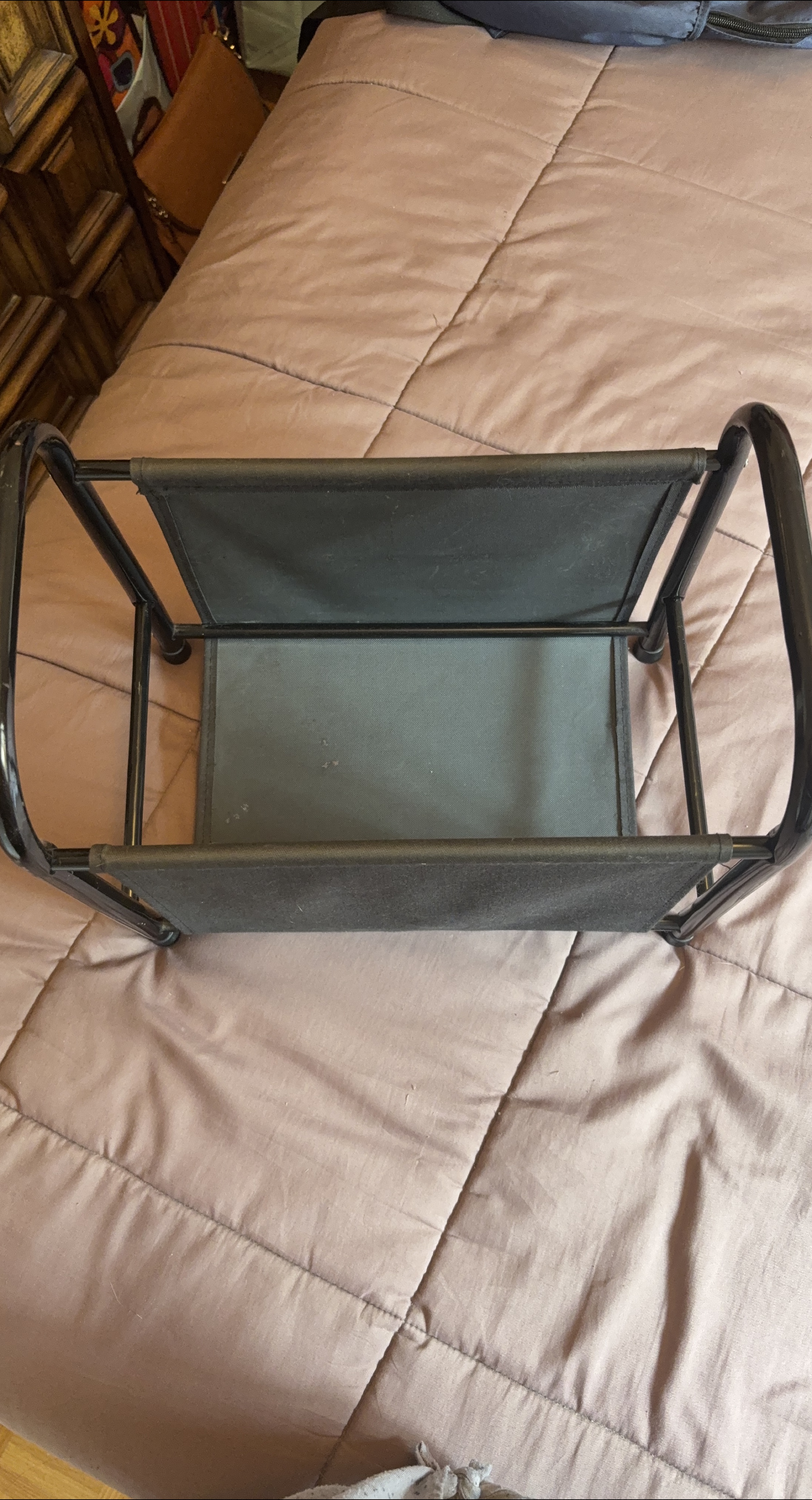 Black Metal and Fabric Storage Shelf thumbnail