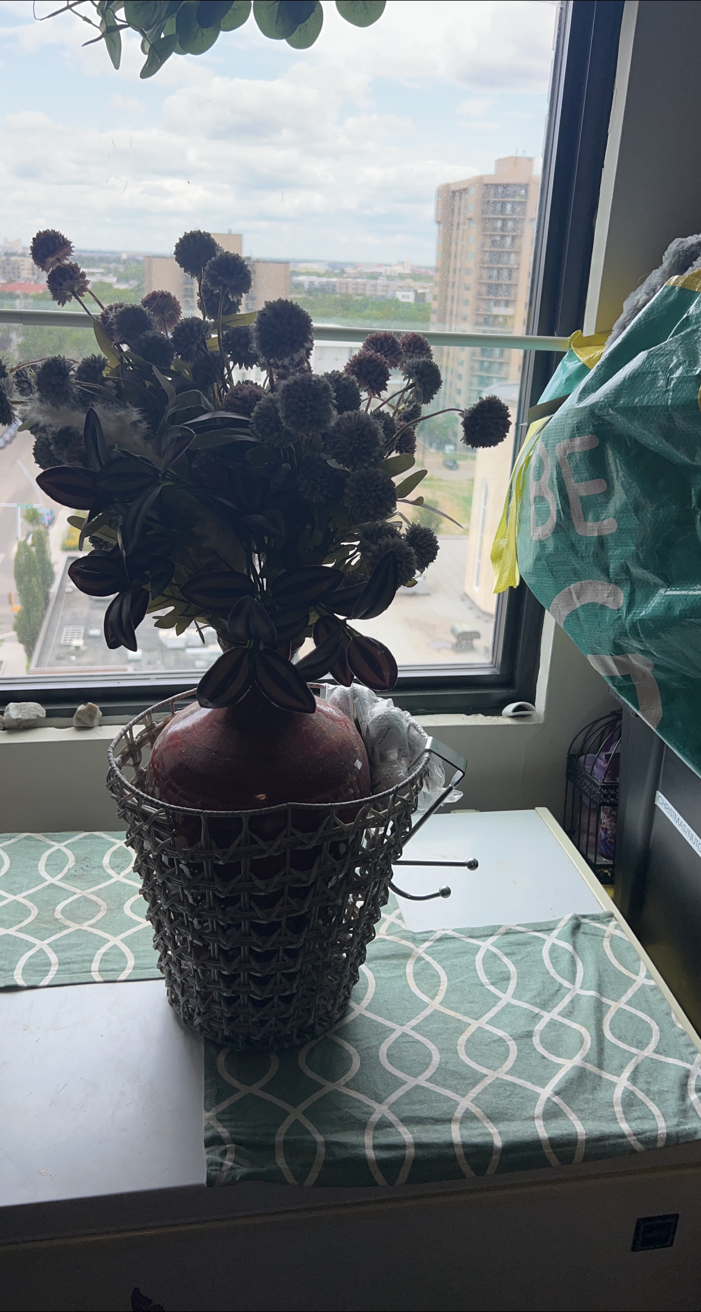 Decorative Basket with Artificial Flowers thumbnail