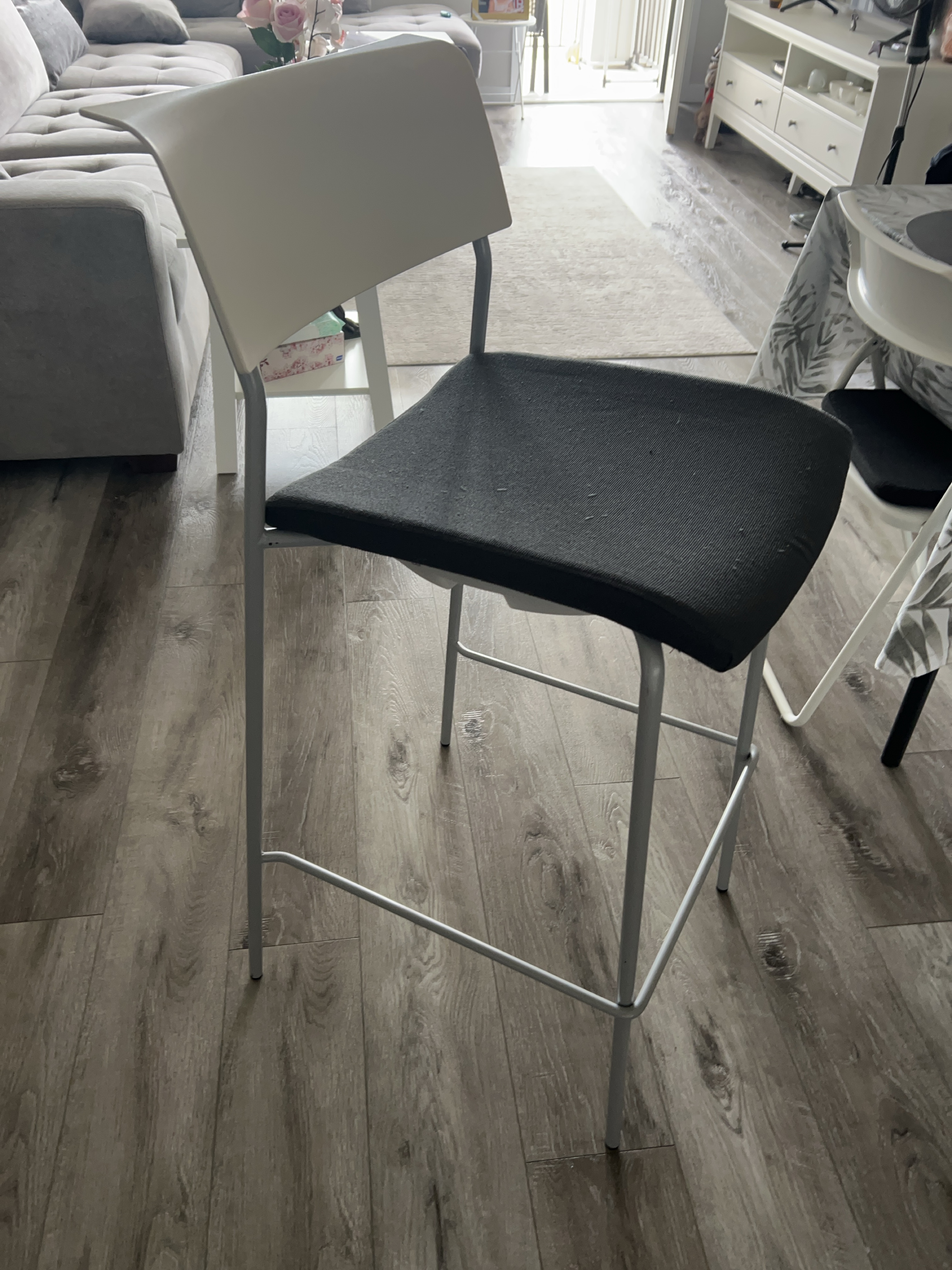 IKEA Franklin Bar Stool - Black & White thumbnail