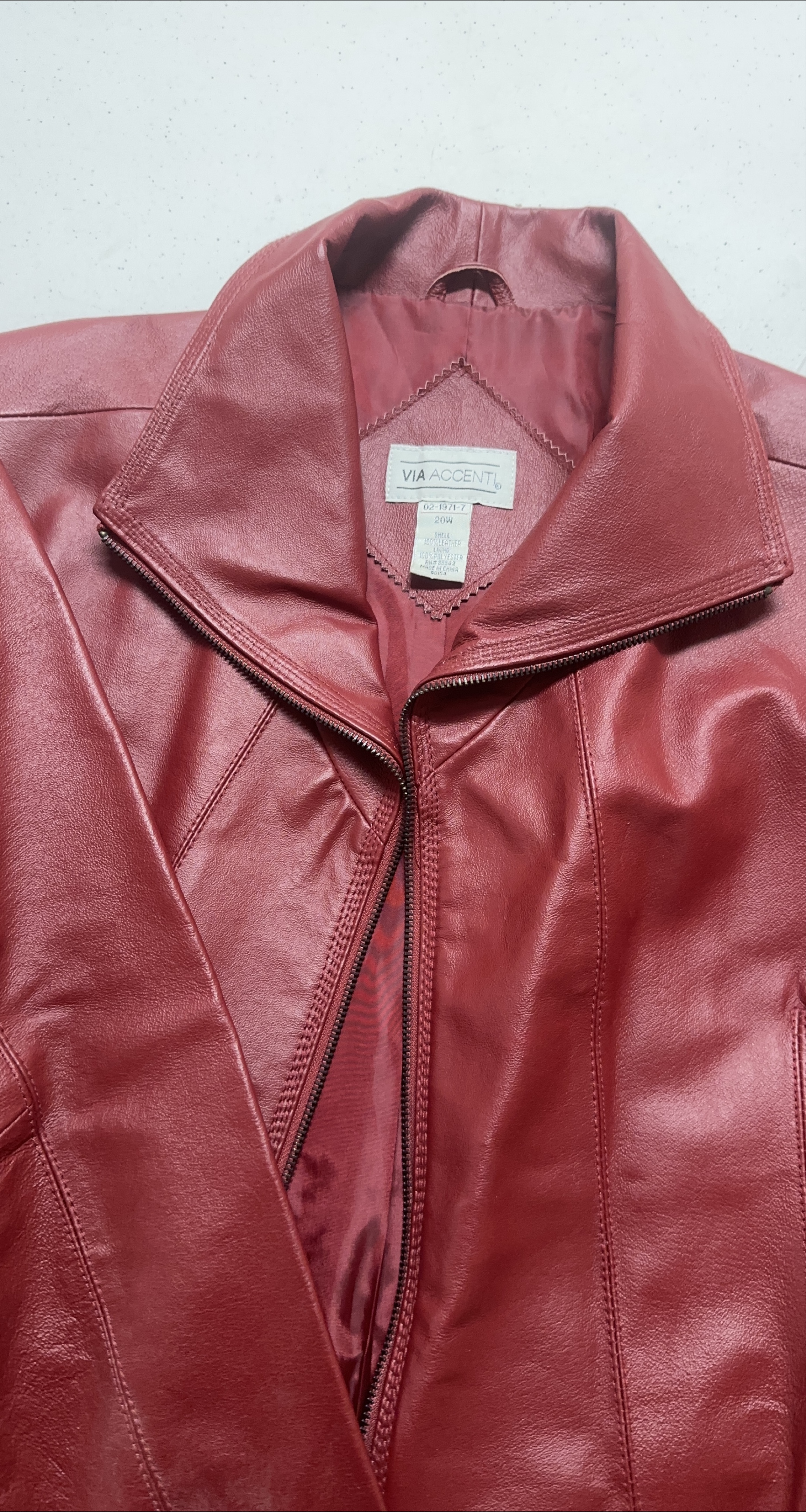 Via Accenti Leather Jacket - Size 20W thumbnail