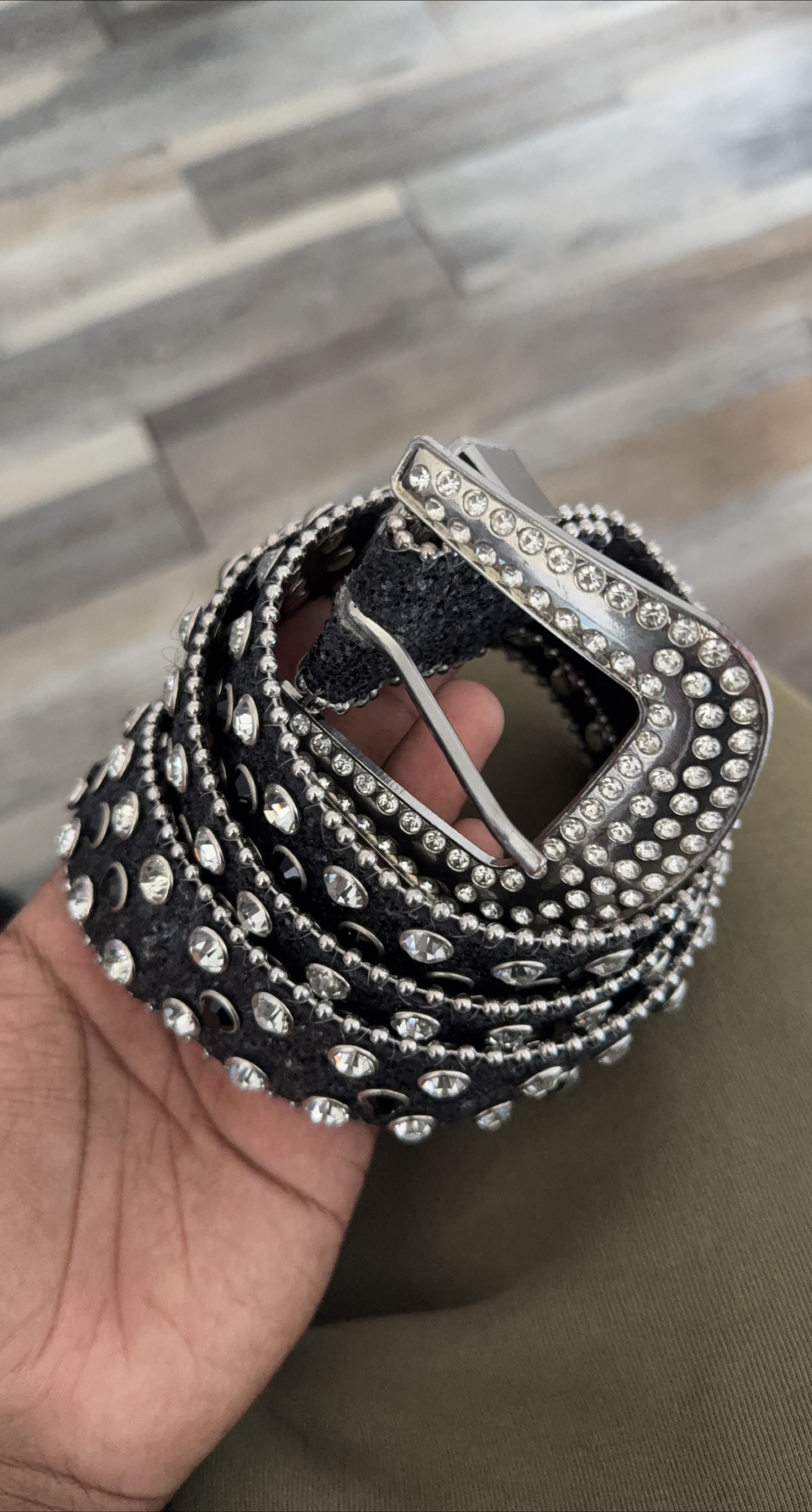 Rhinestone Belt - Black thumbnail