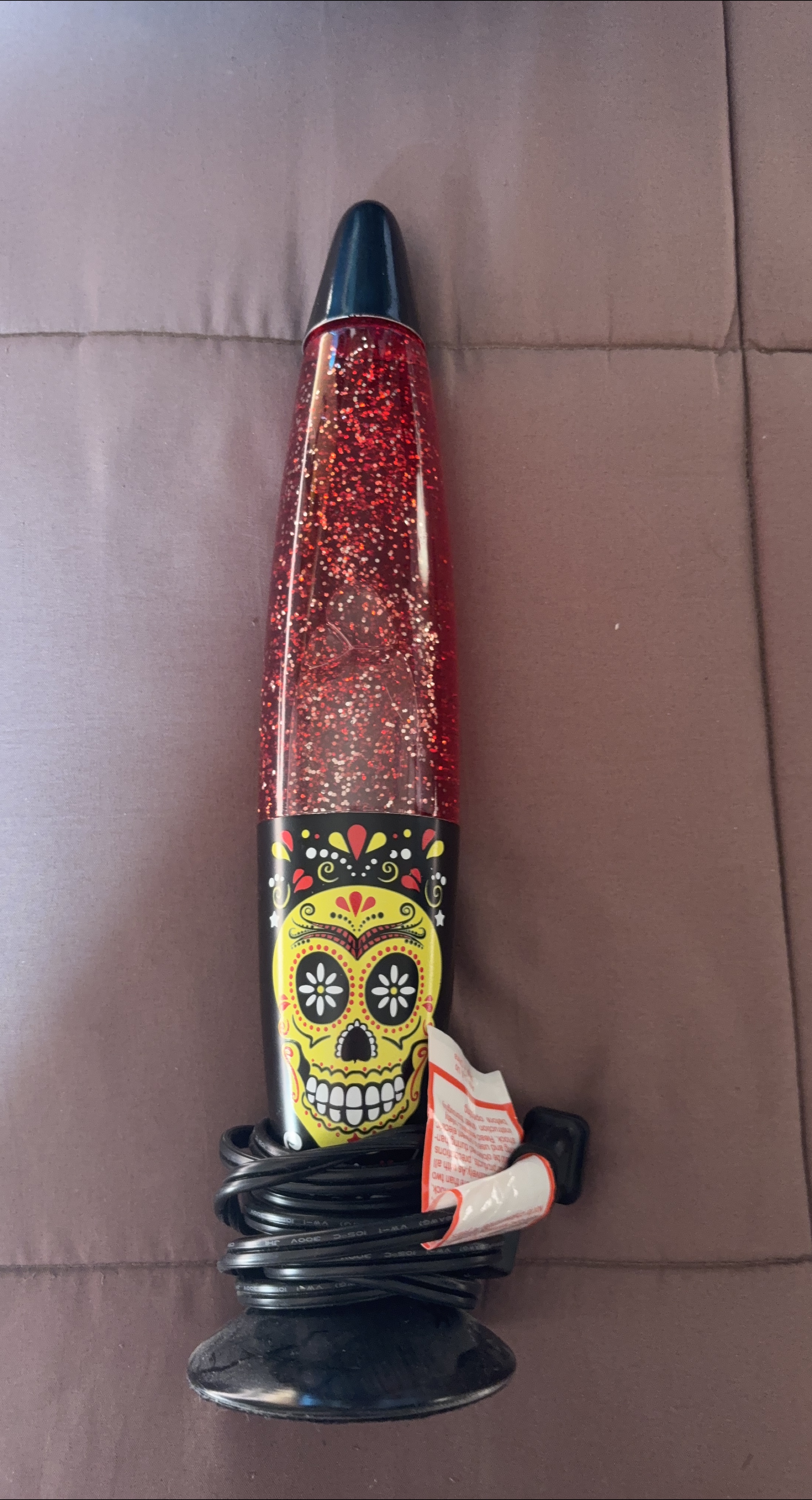 Red Glitter Skull Lava Lamp thumbnail