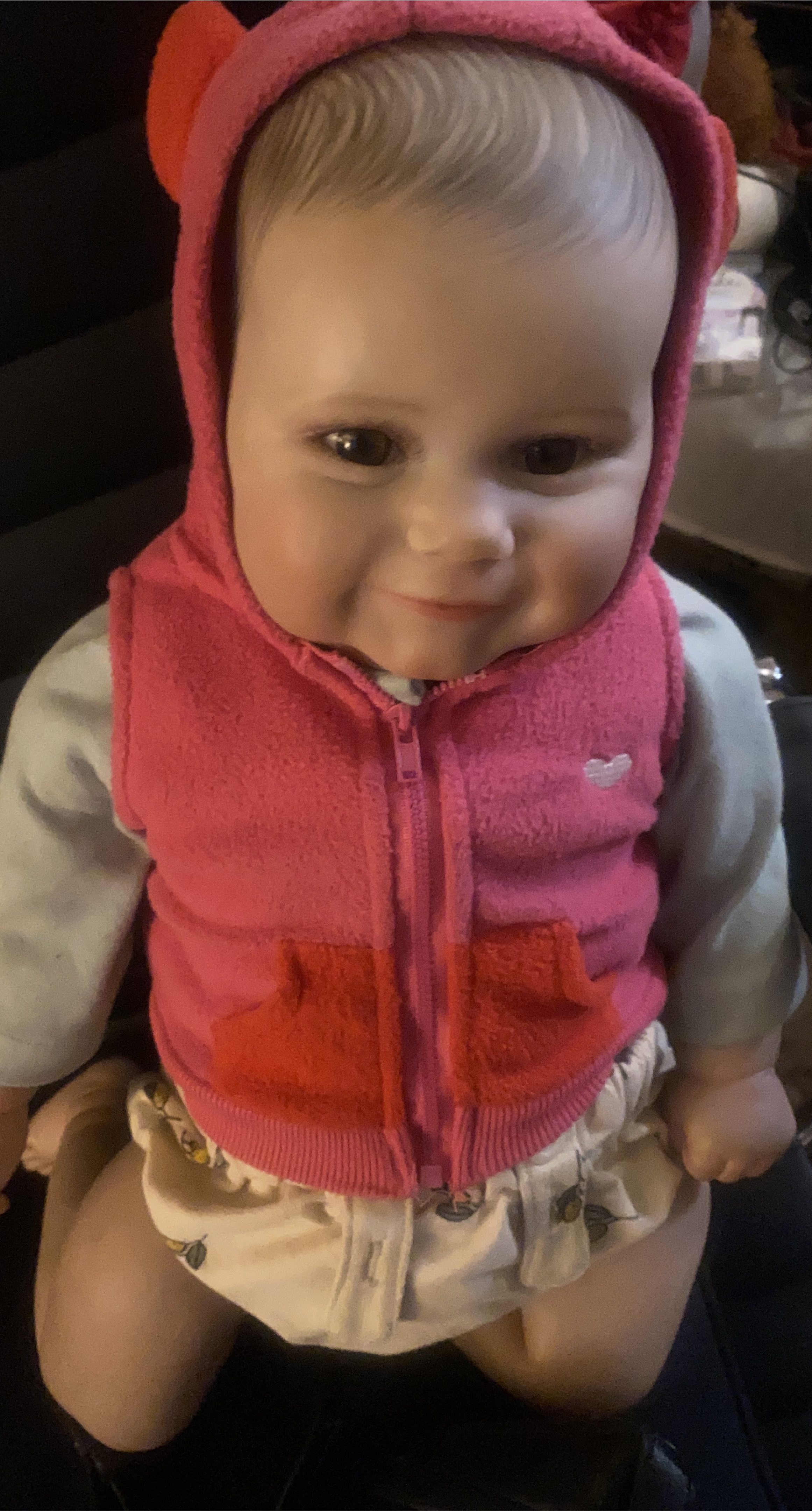 Baby's Pink Hooded Vest thumbnail