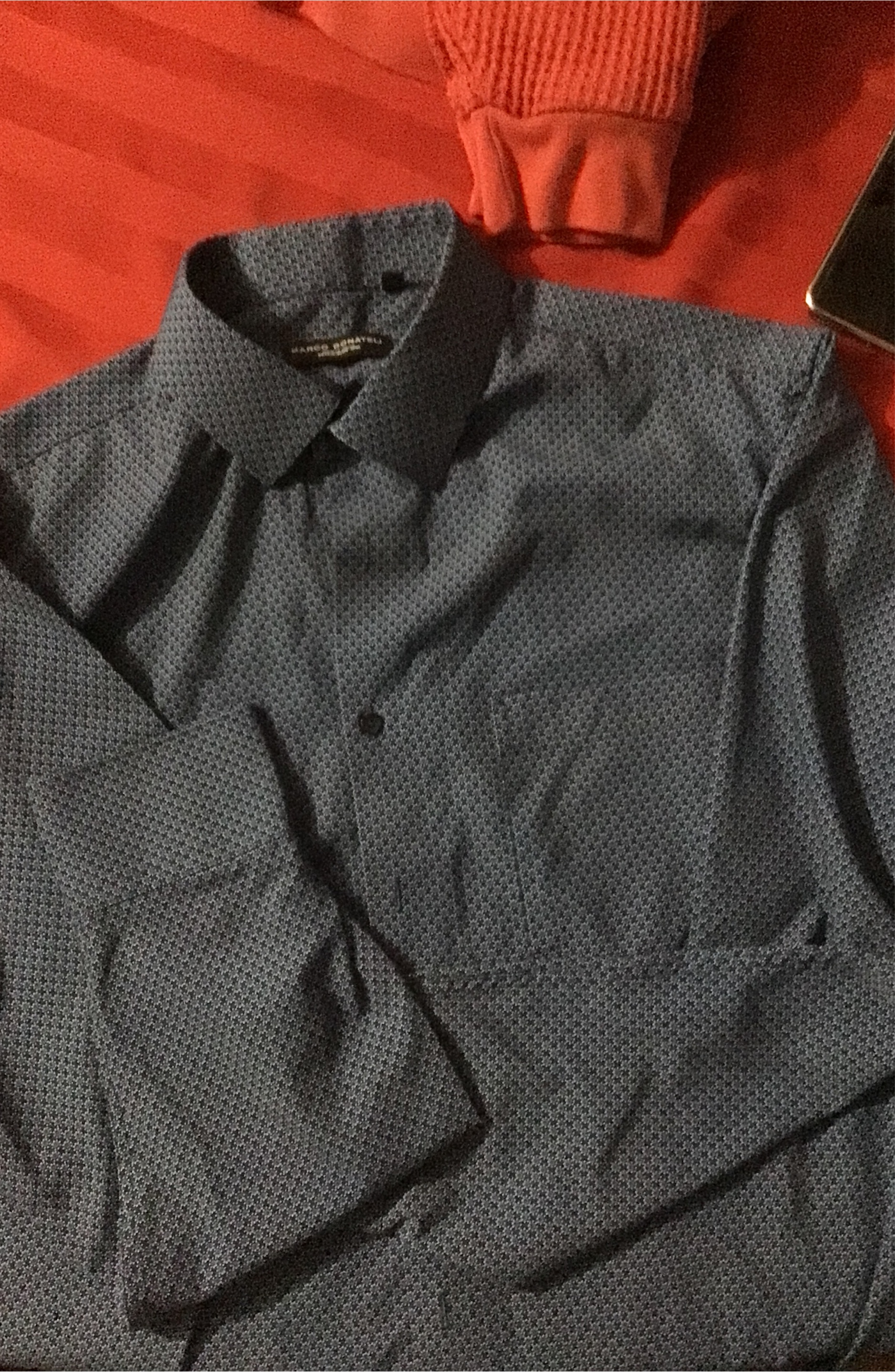 Man Marco Donateli Blue Patterned Dress Shirt thumbnail