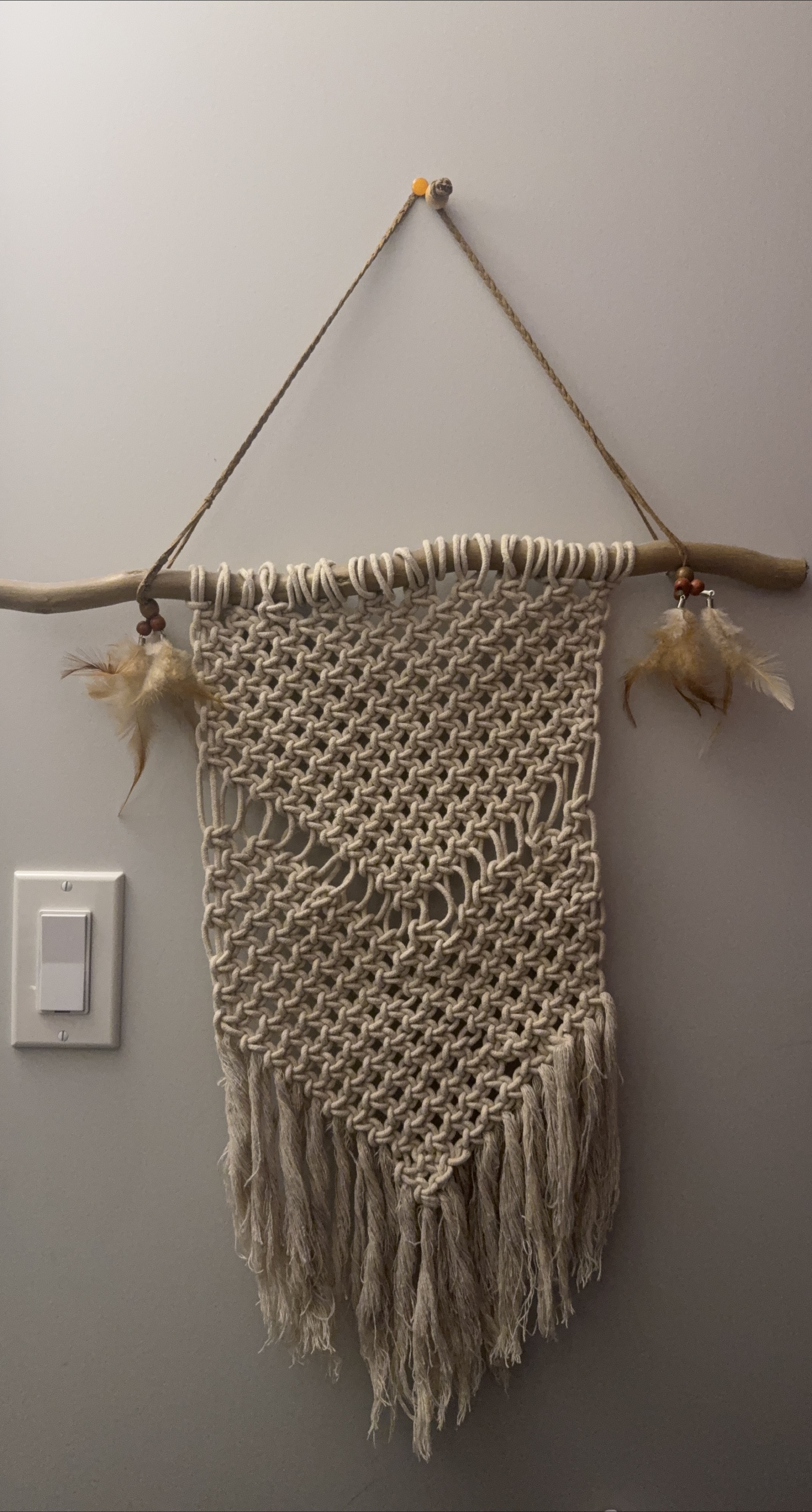 Macrame Wall Hanging with Wood thumbnail