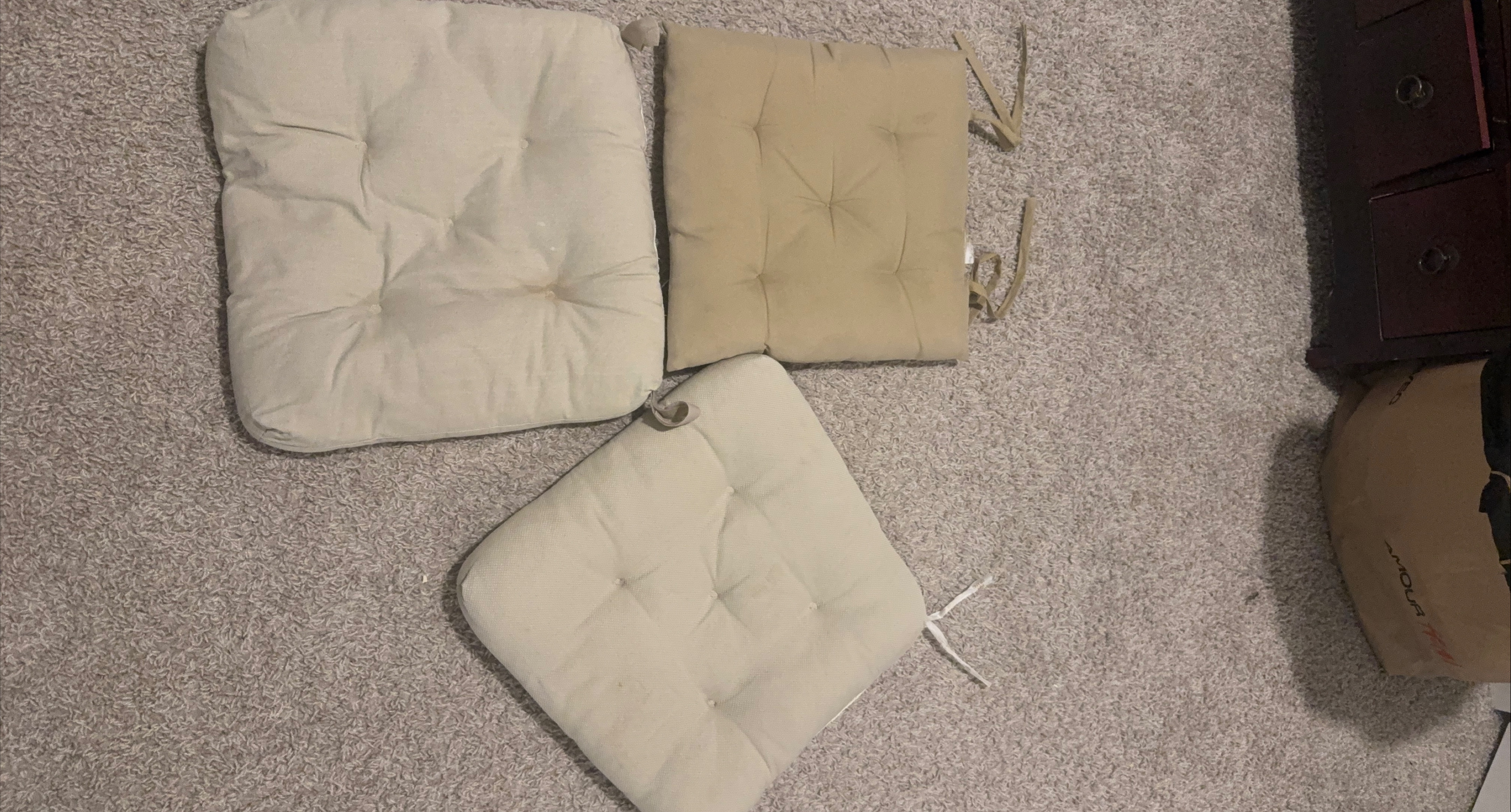 Three Beige Chair Cushions thumbnail