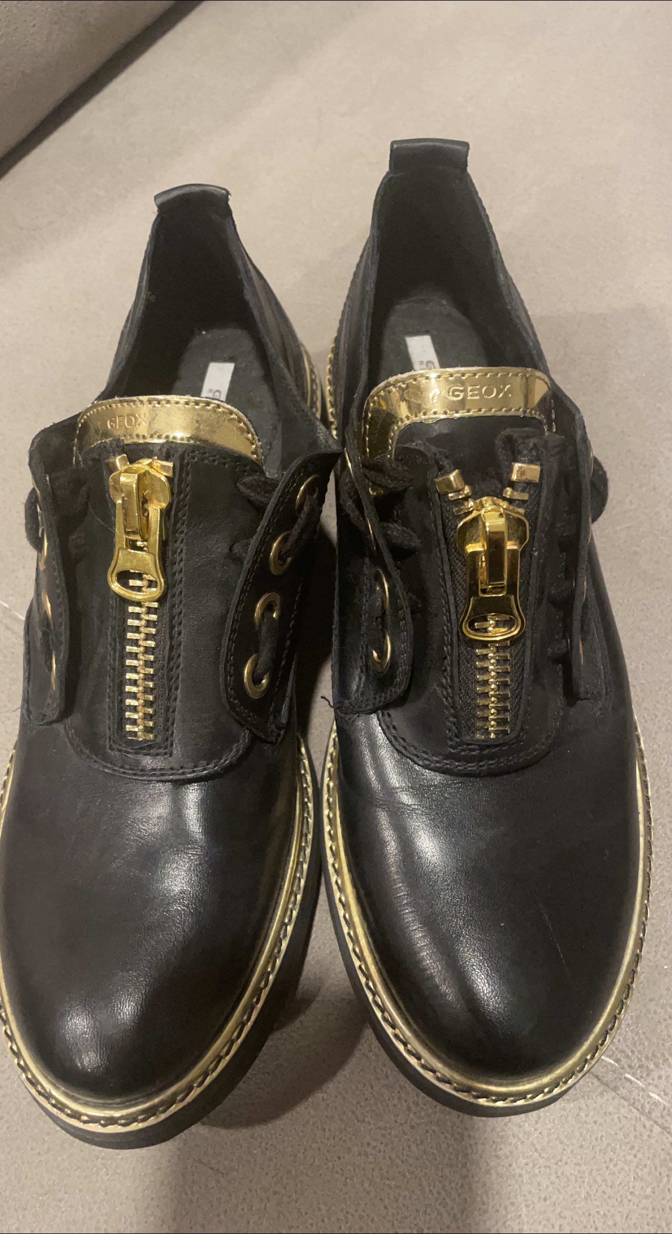 Geox Black Italian Leather Shoes thumbnail
