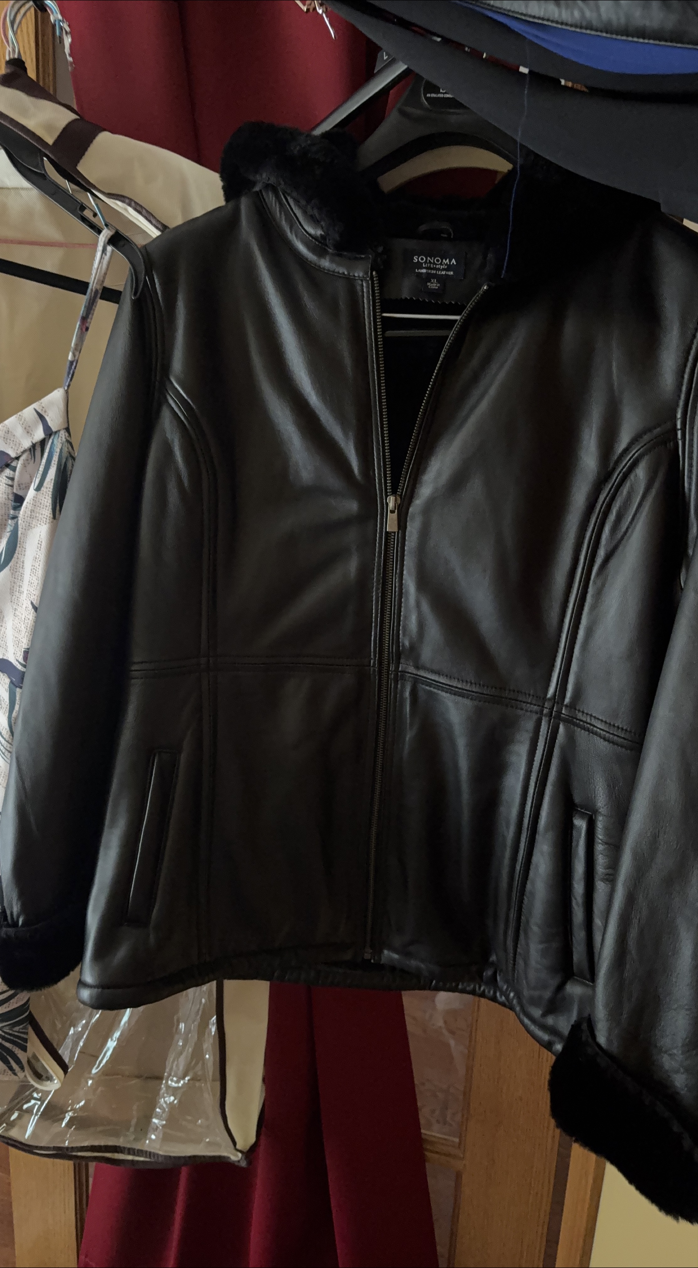 Sonoma Life + Style Lambskin Leather Jacket - XL thumbnail