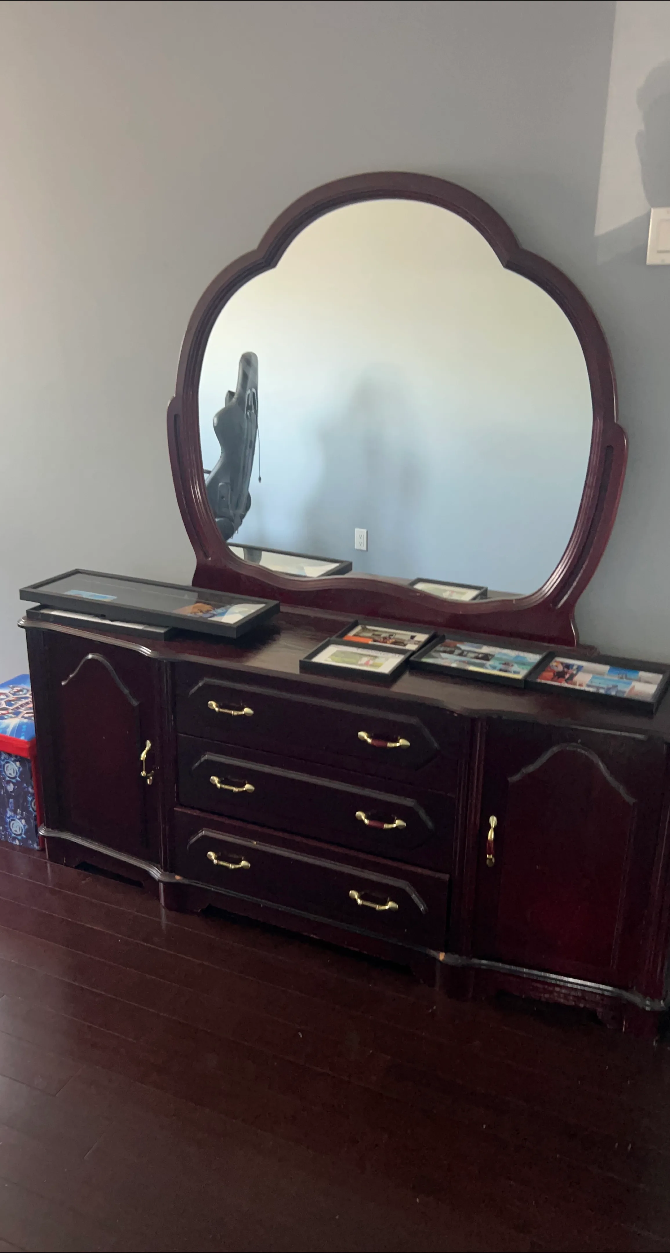 Wooden Dresser with Mirror