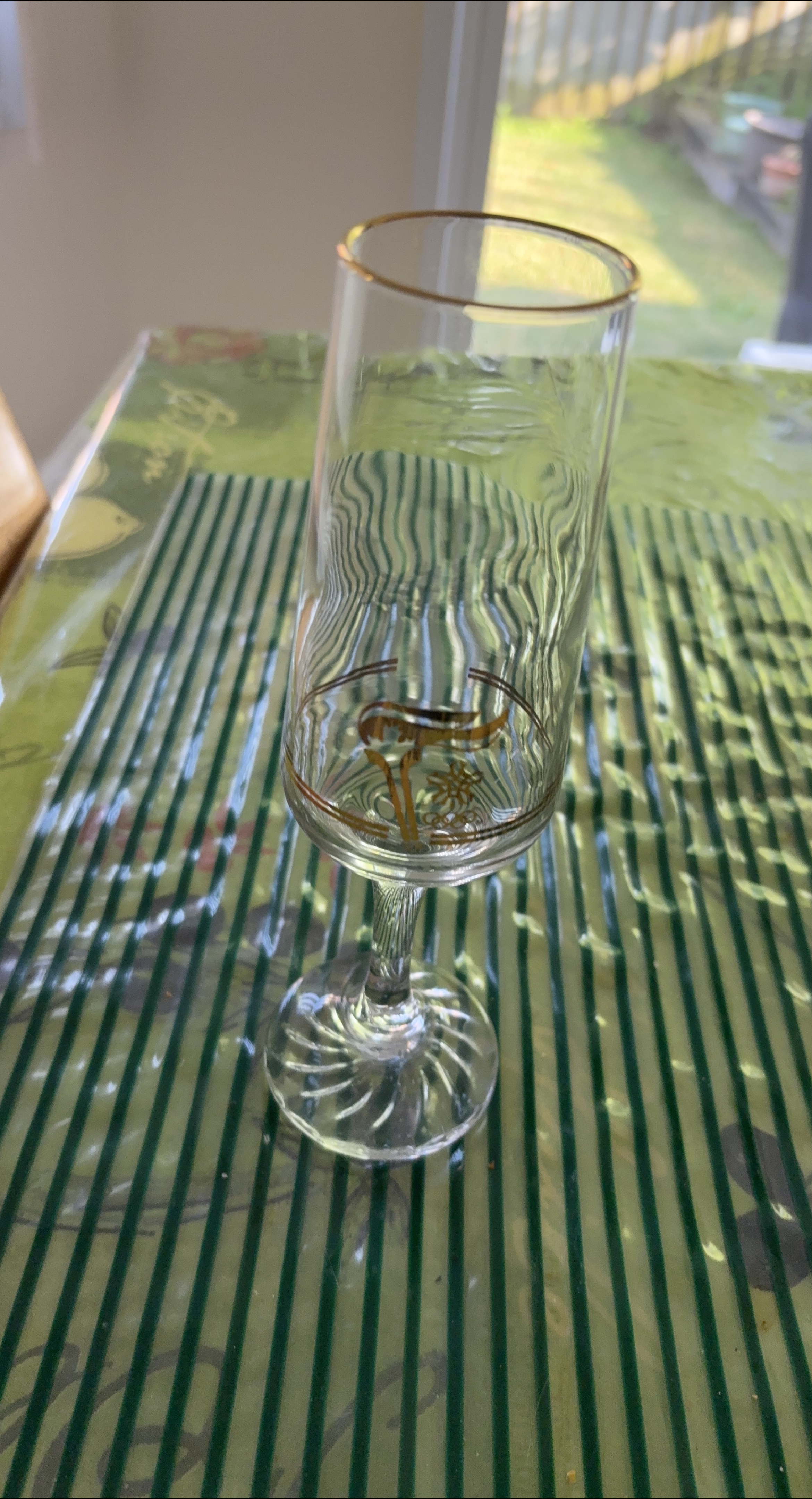 Vintage Gold Trimmed Champagne Glass thumbnail