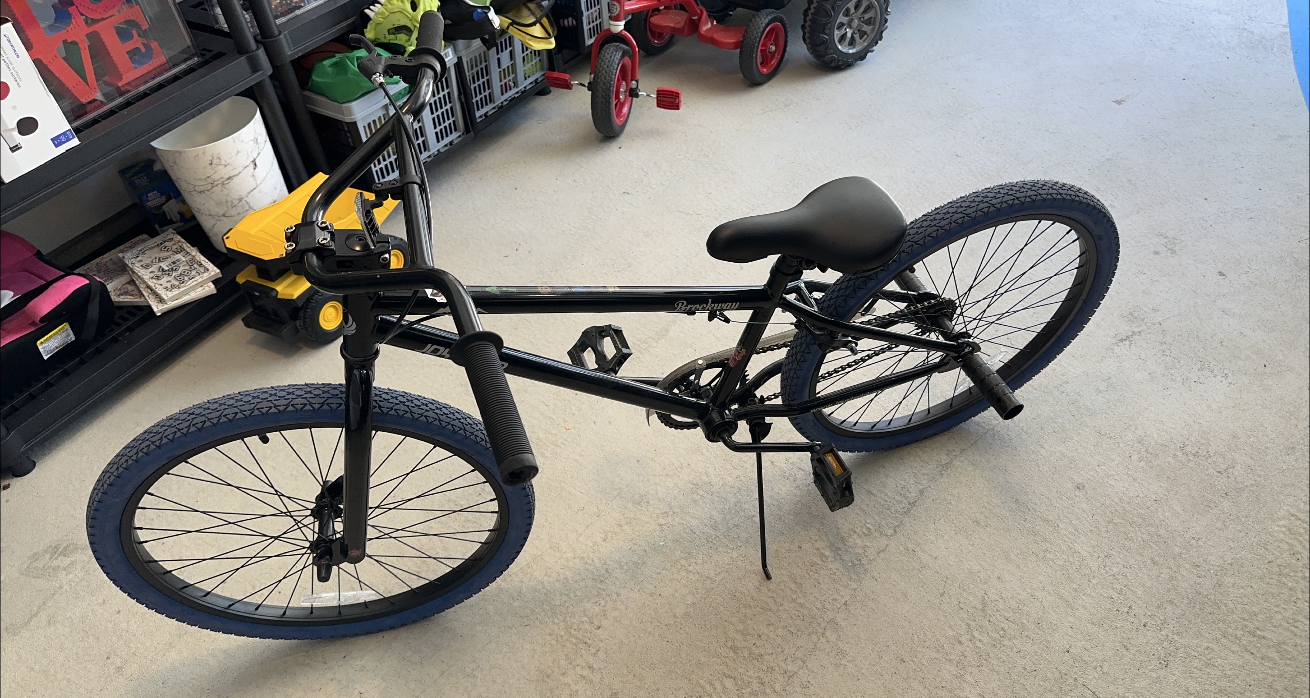 JDB Brockway BMX Bike - Black with Blue Tires thumbnail