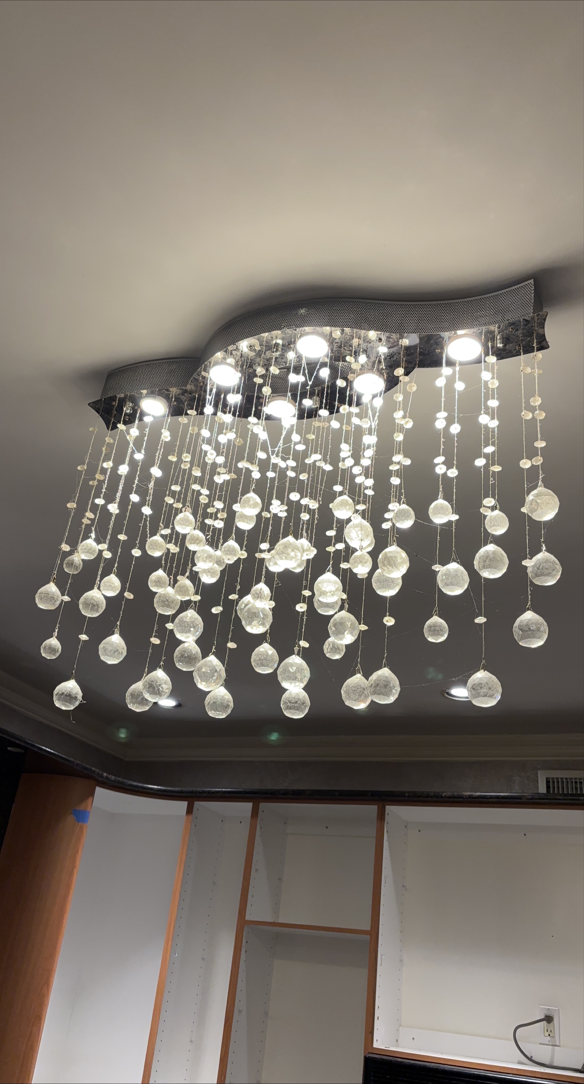 Chandelier with Hanging Crystal Balls