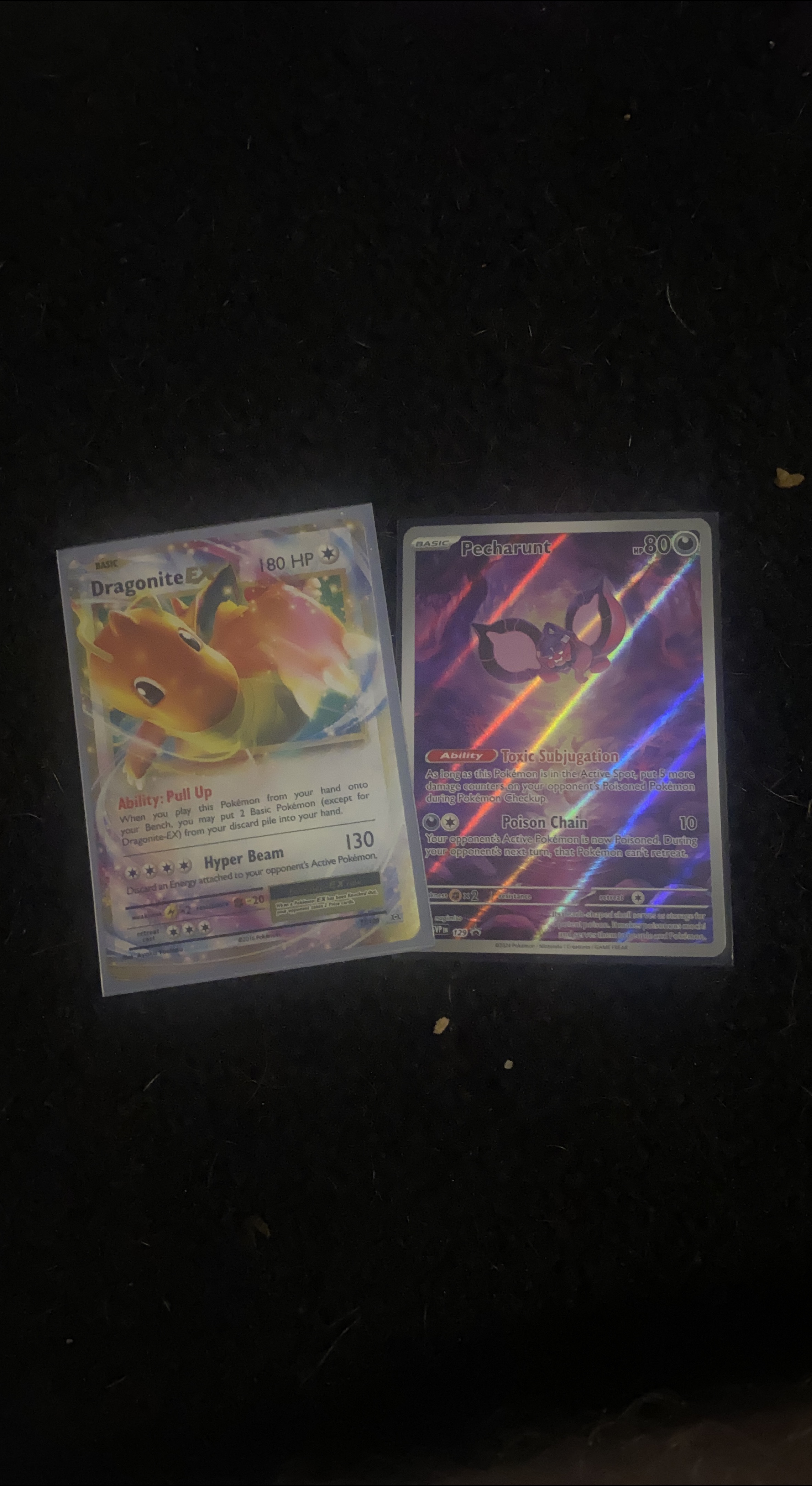 Dragonite EX & Pecharunt Pokemon Cards