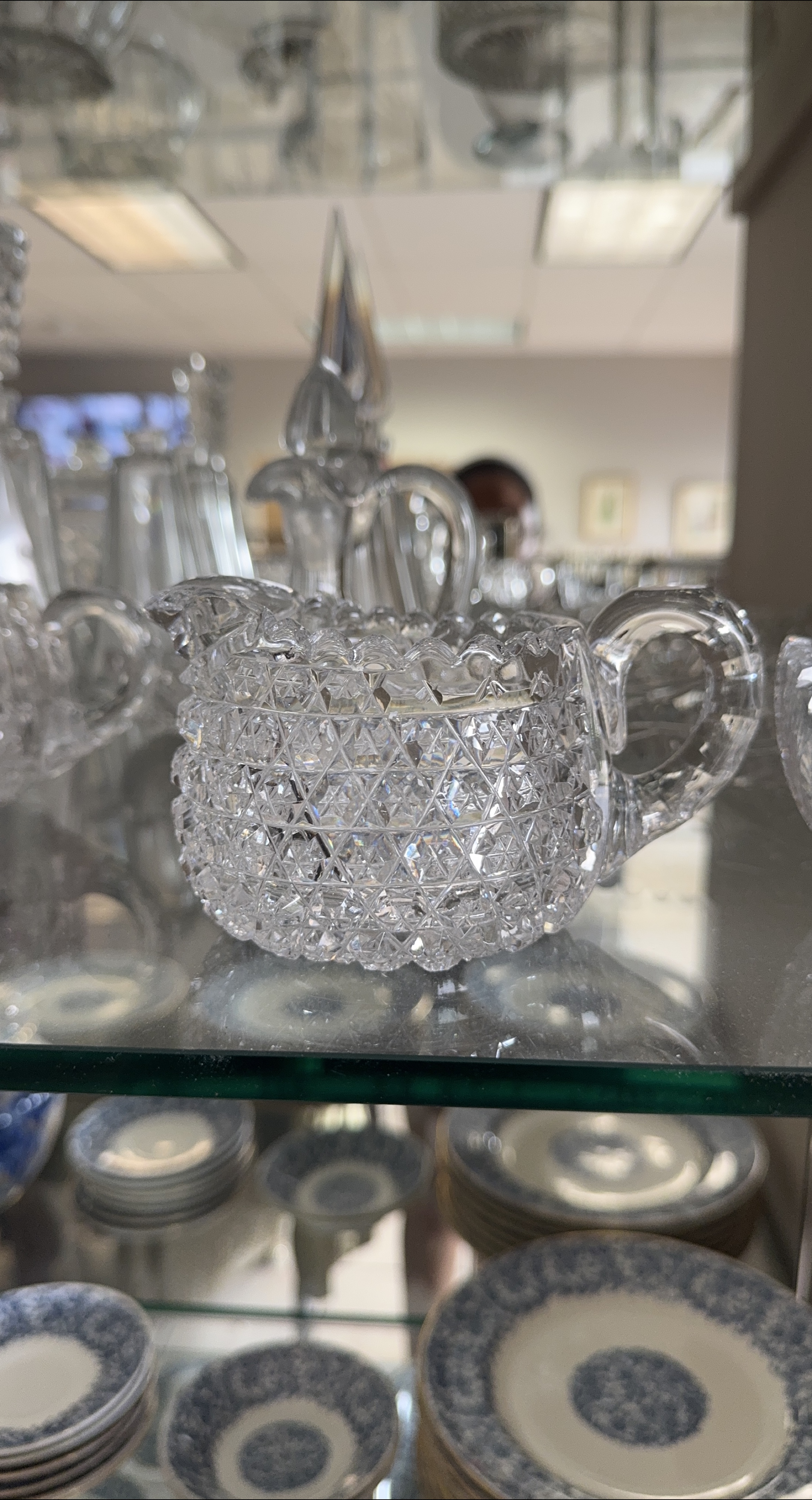 Vintage Crystal  Cut Glass Creamer thumbnail
