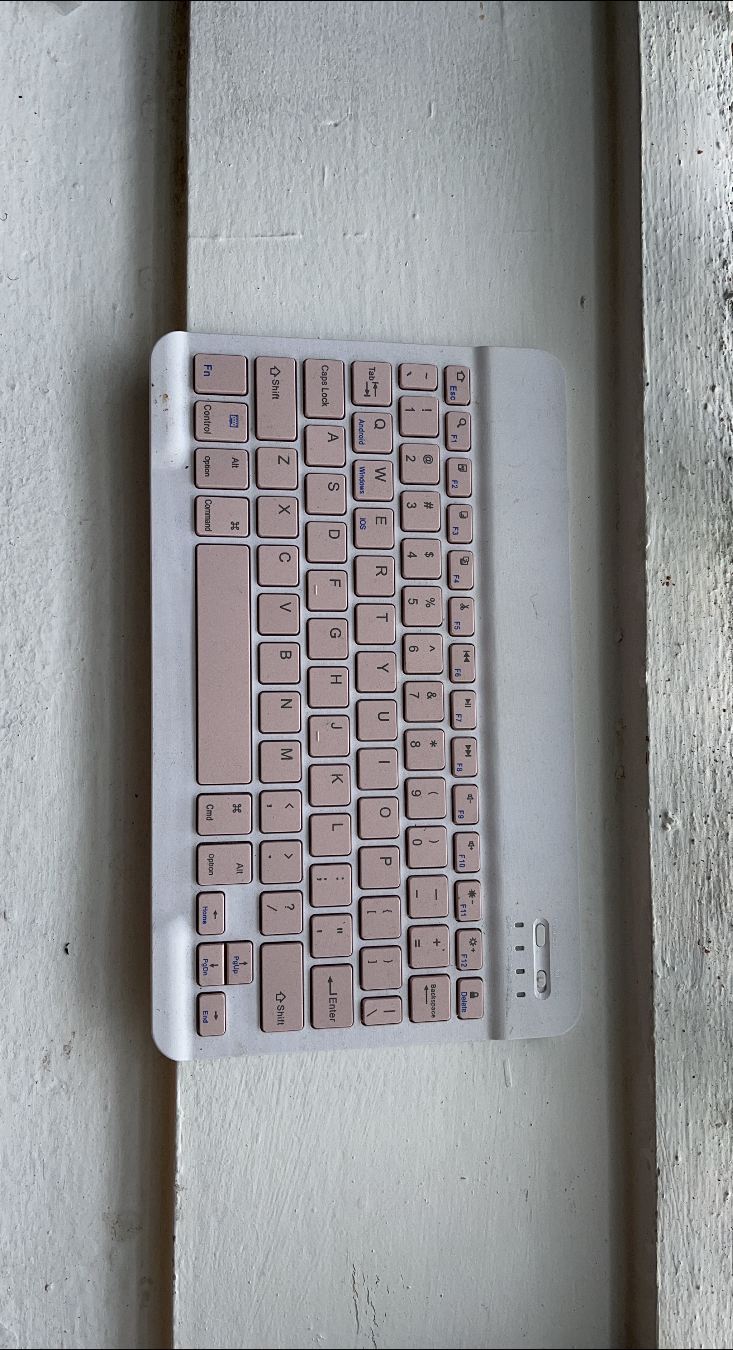 Pink and White Wireless Keyboard thumbnail