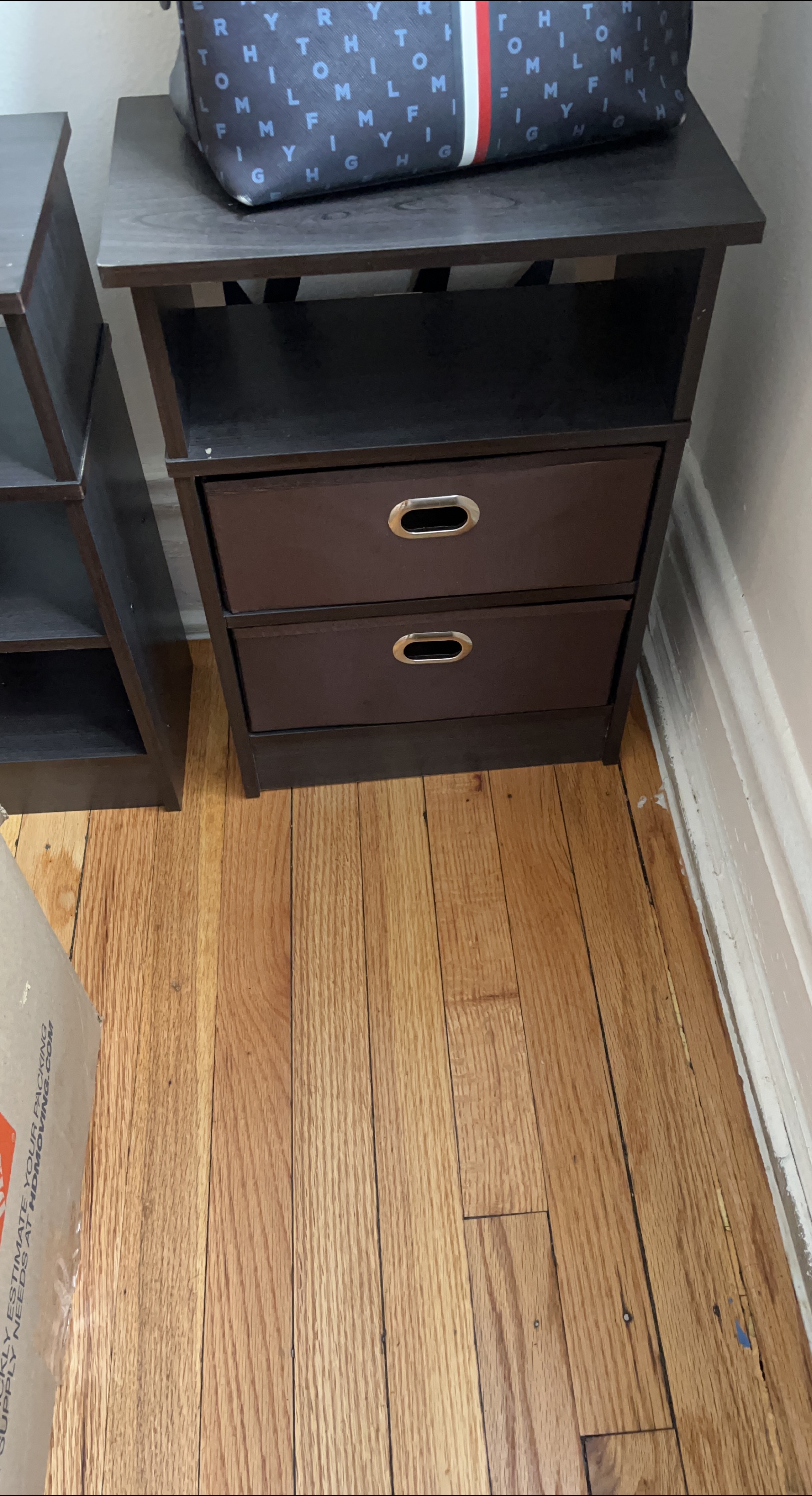 Brown Nightstand with 2 Drawers thumbnail
