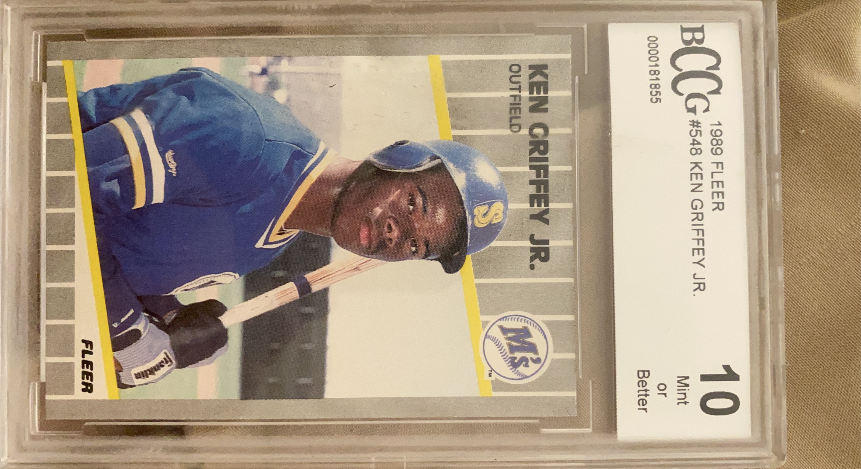 1989 Fleer Ken Griffey Jr. Rookie Card BCCG 10 Gem thumbnail