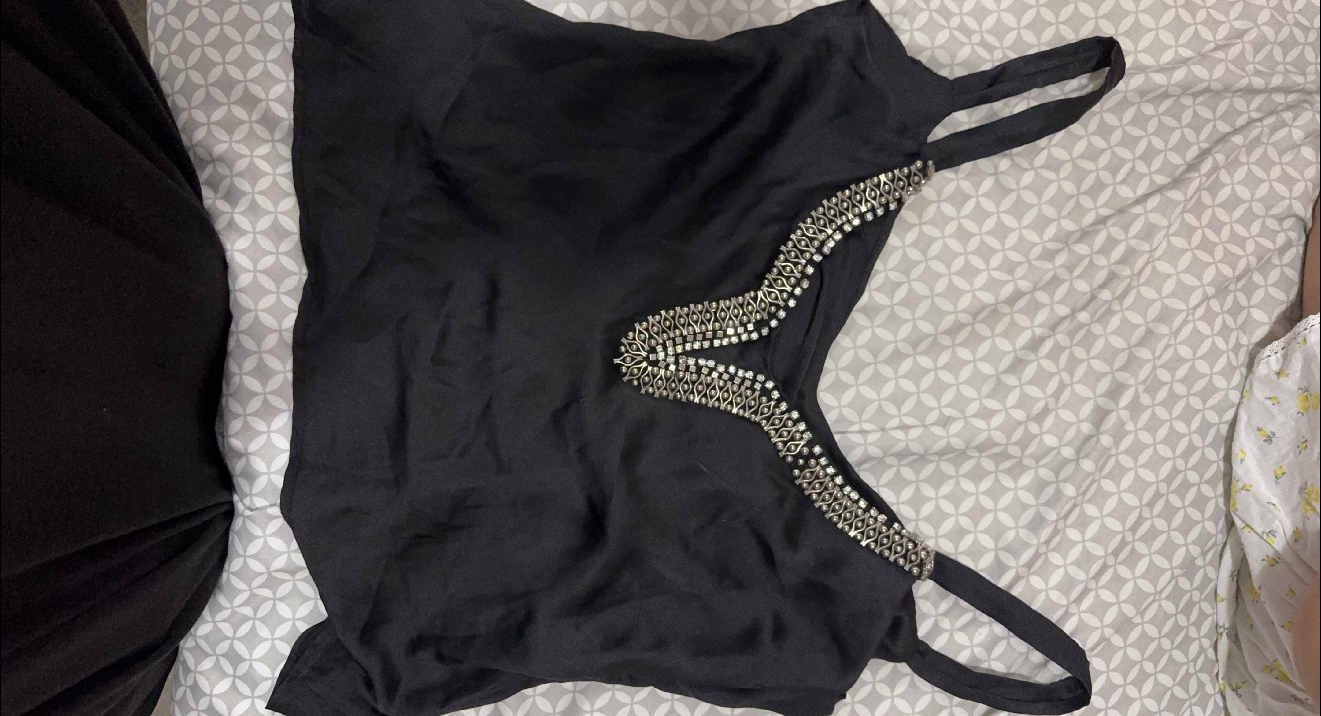 Black Sleeveless Top with Embellishments thumbnail