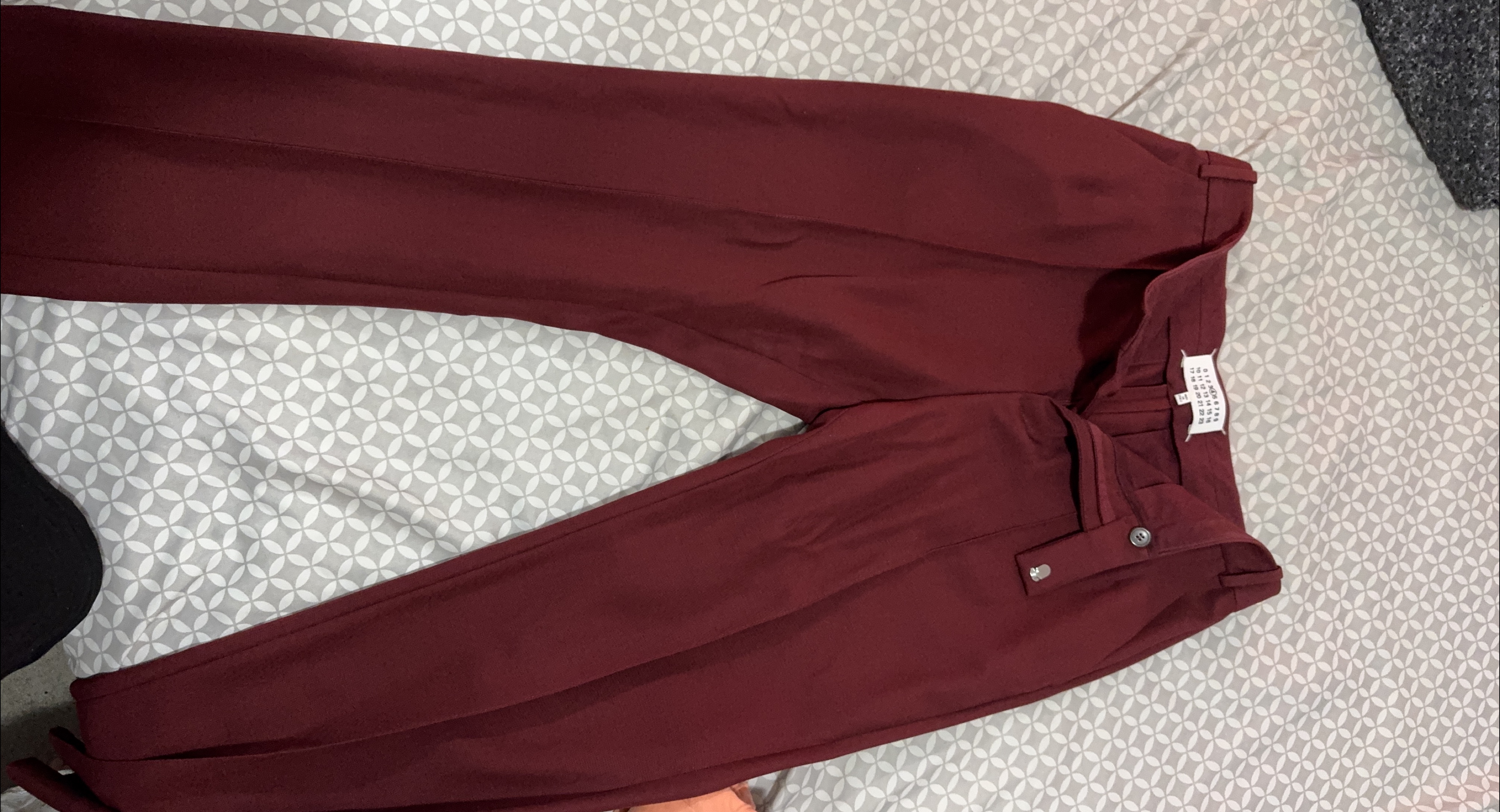 Burgundy Pleated Trousers thumbnail