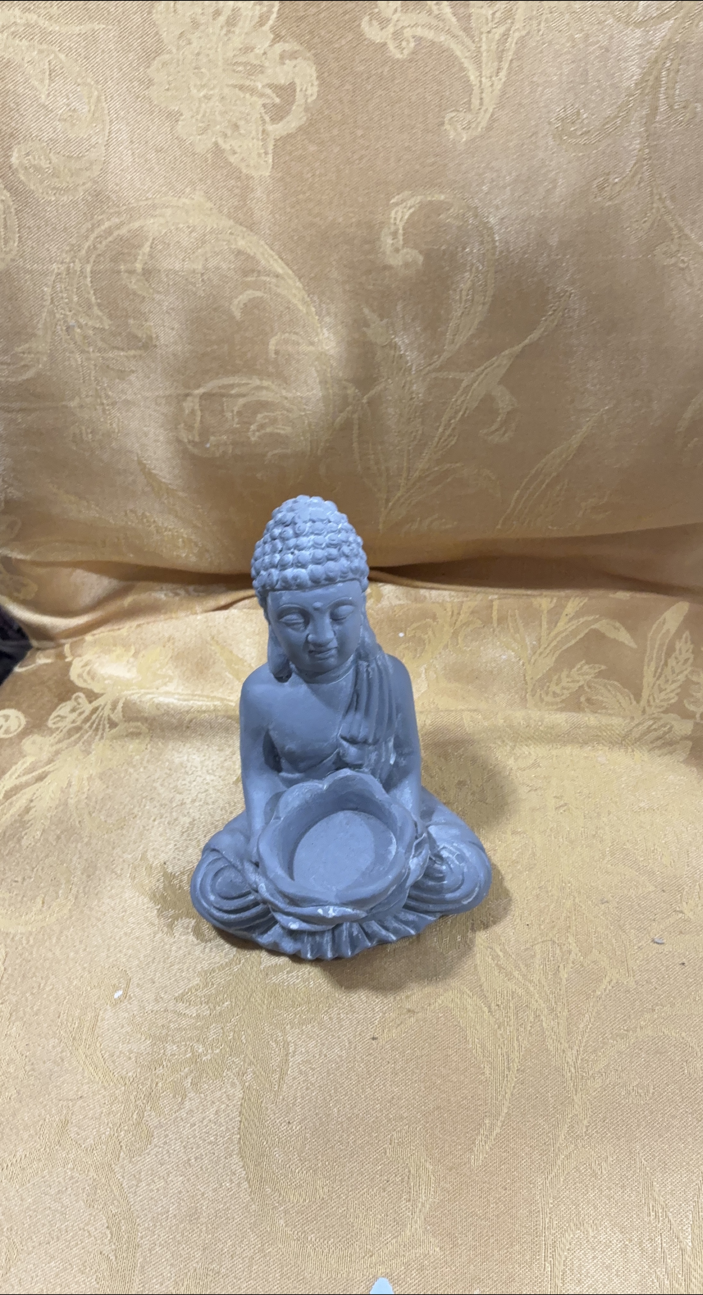 Buddha Statue Candle Holder - Gray thumbnail