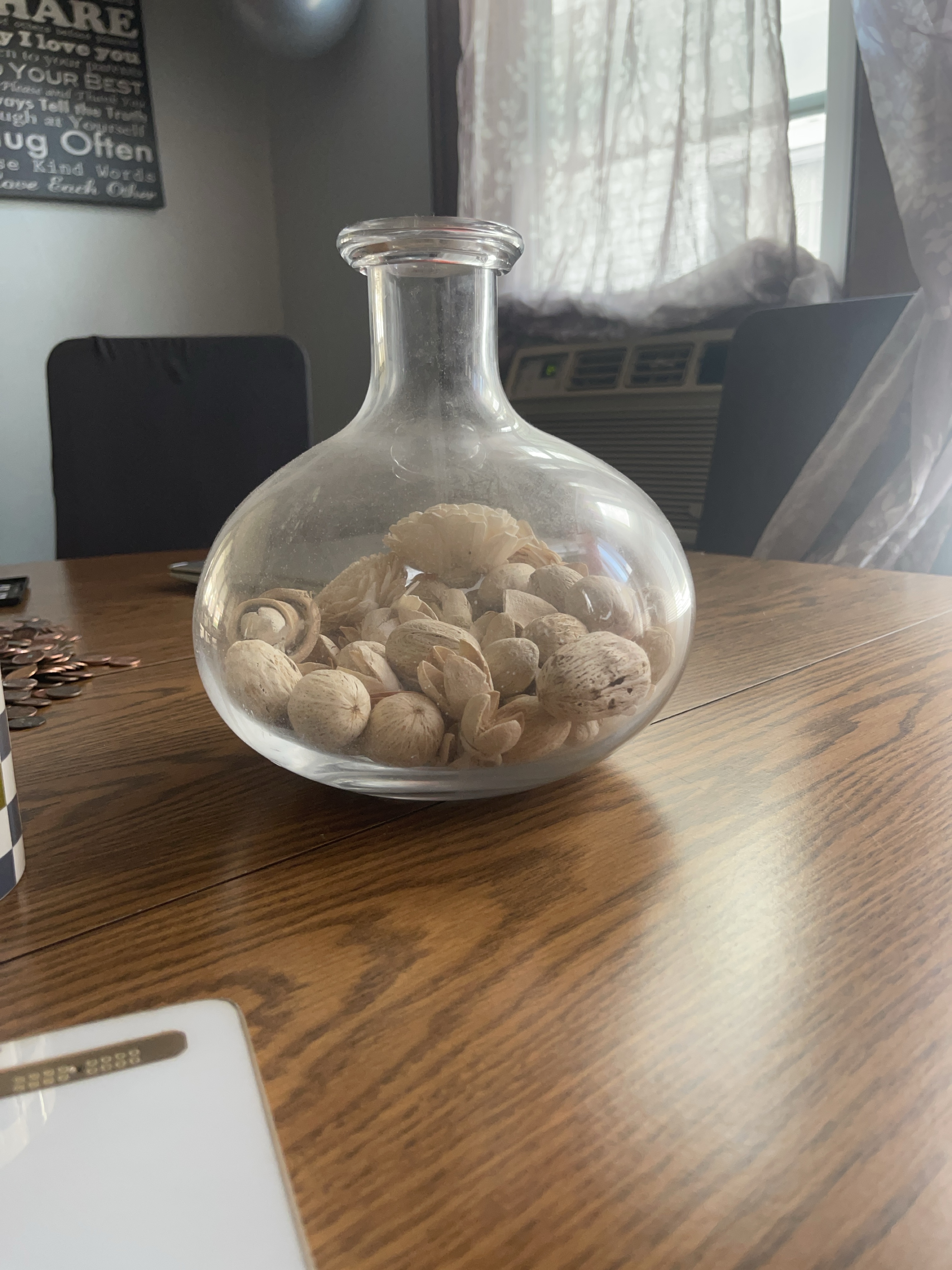 Decorative Glass Vase with Fillers