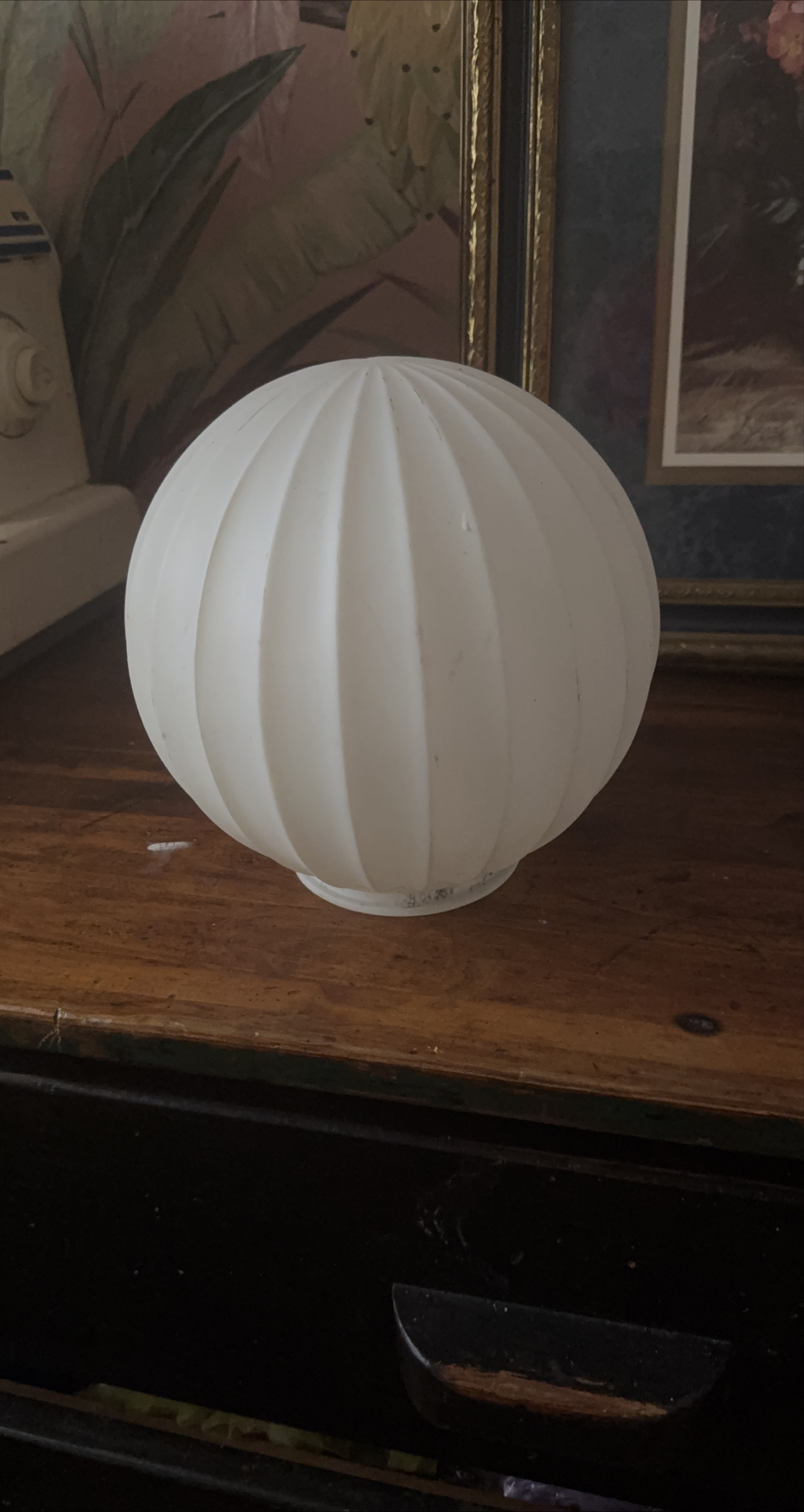 White Round Glass Light Cover thumbnail