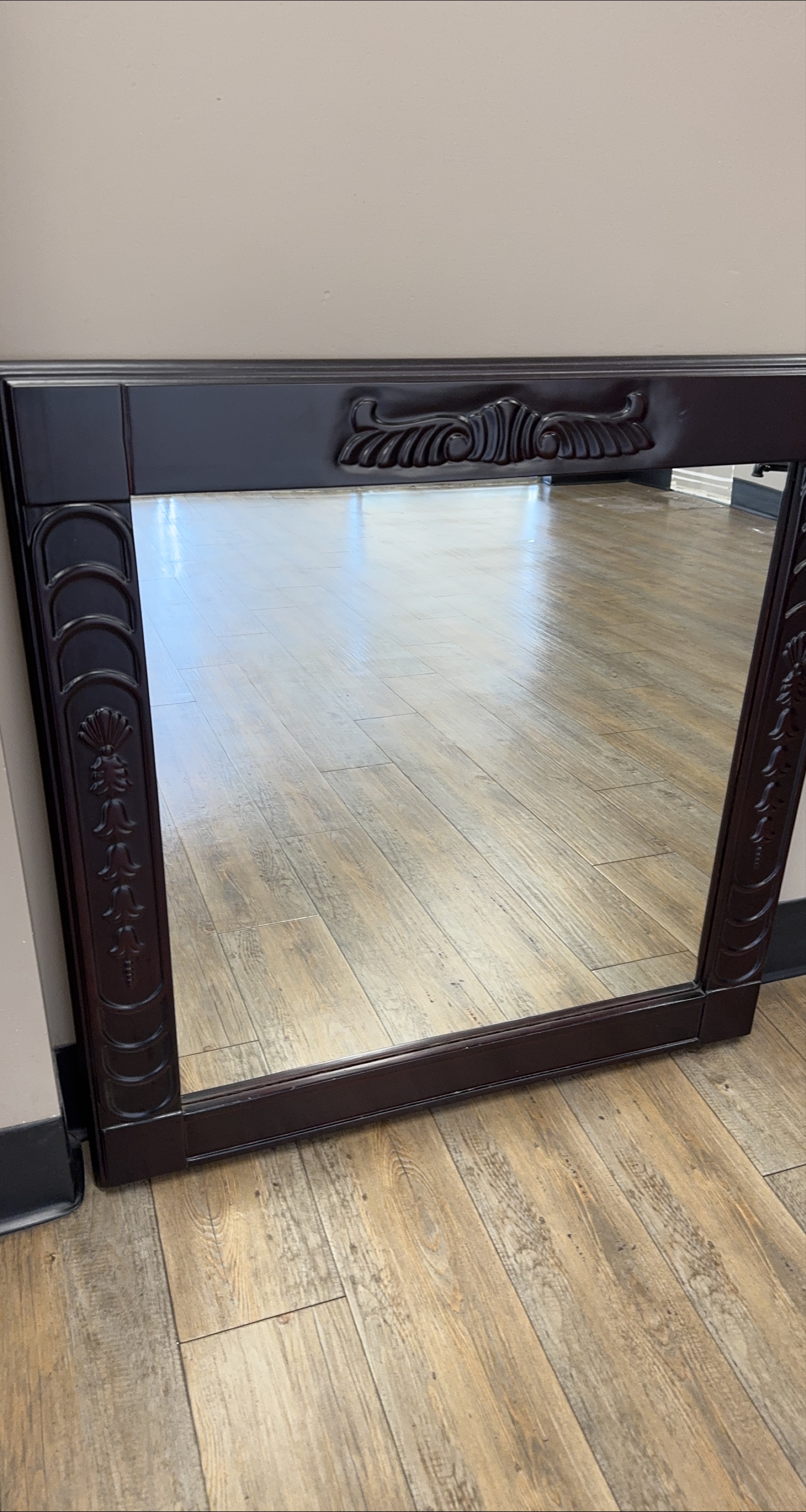 Dark Brown Framed Mirror