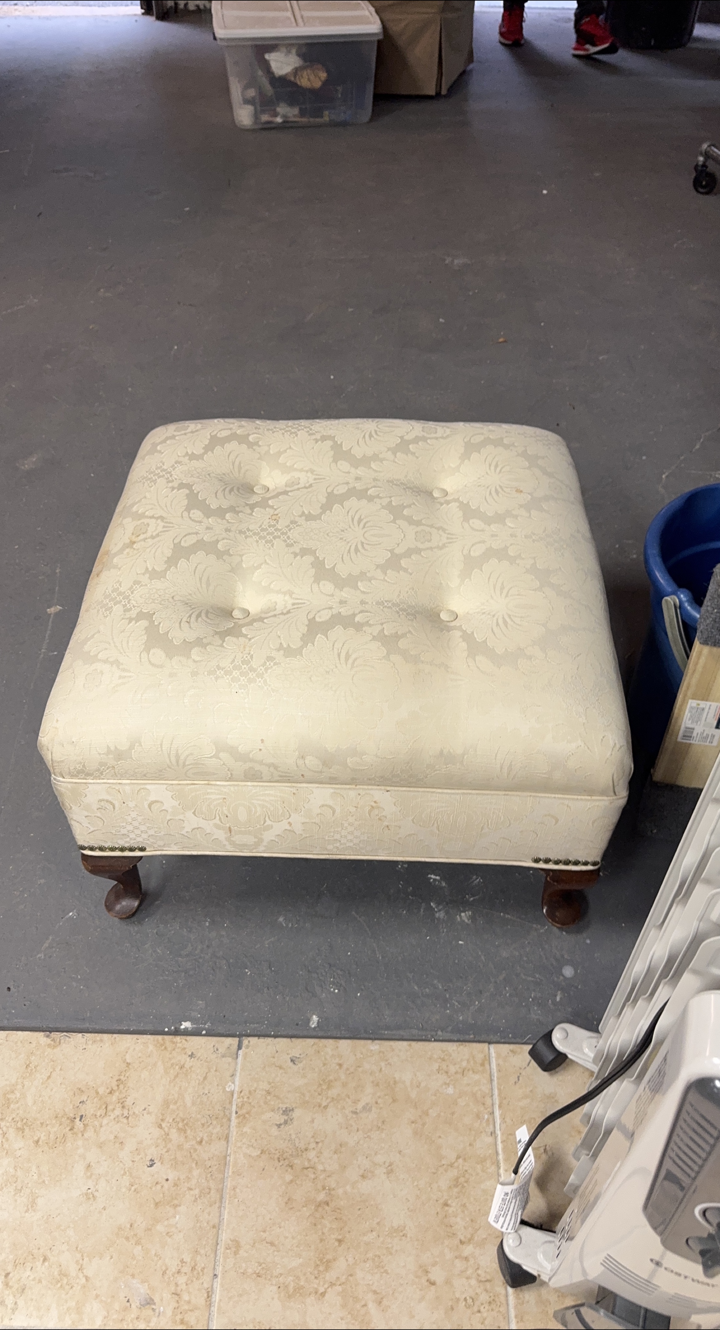 Upholstered Ottoman with Button Tufting thumbnail