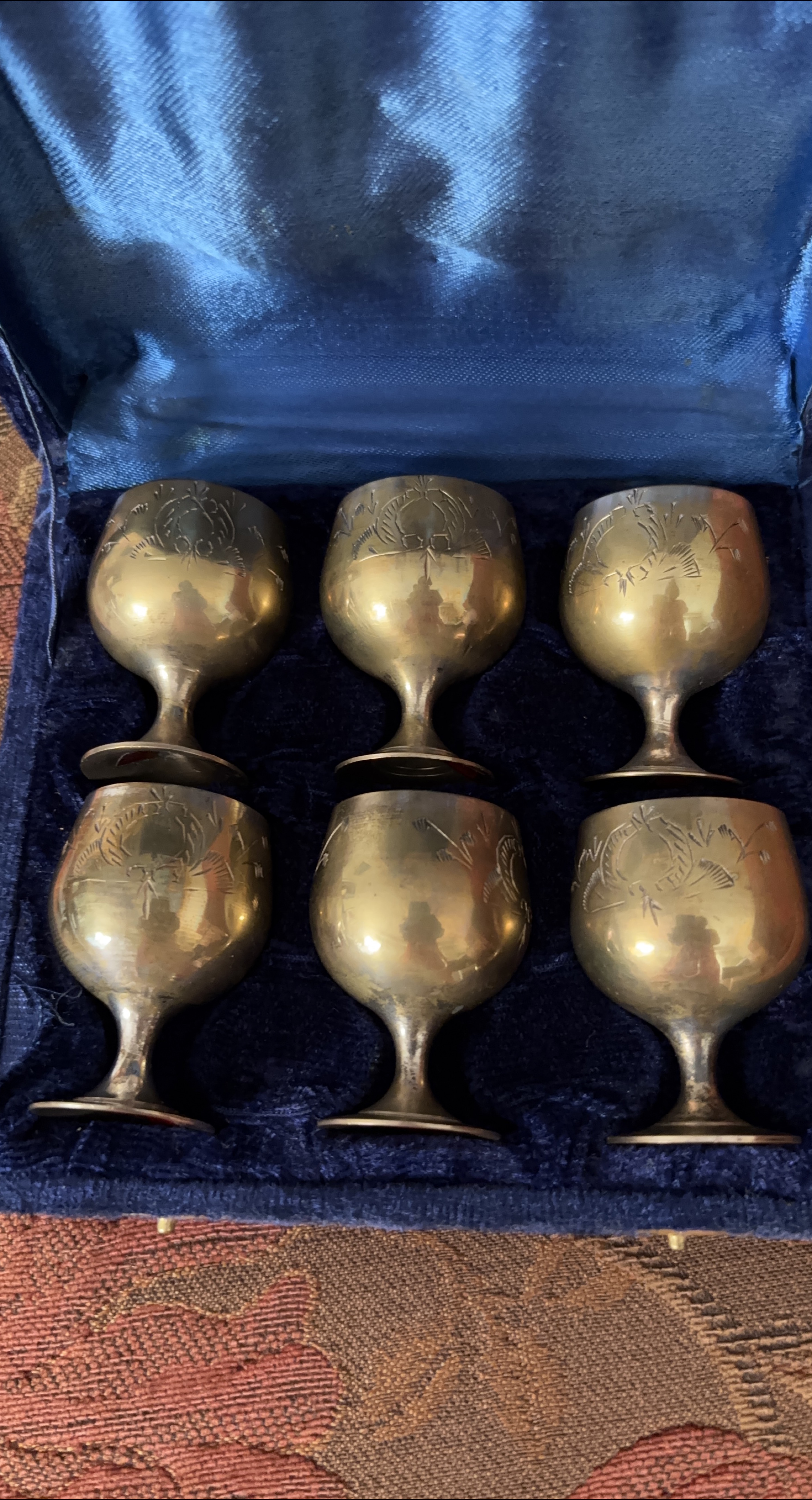 Set of 6 Brass cordials, Made in India thumbnail