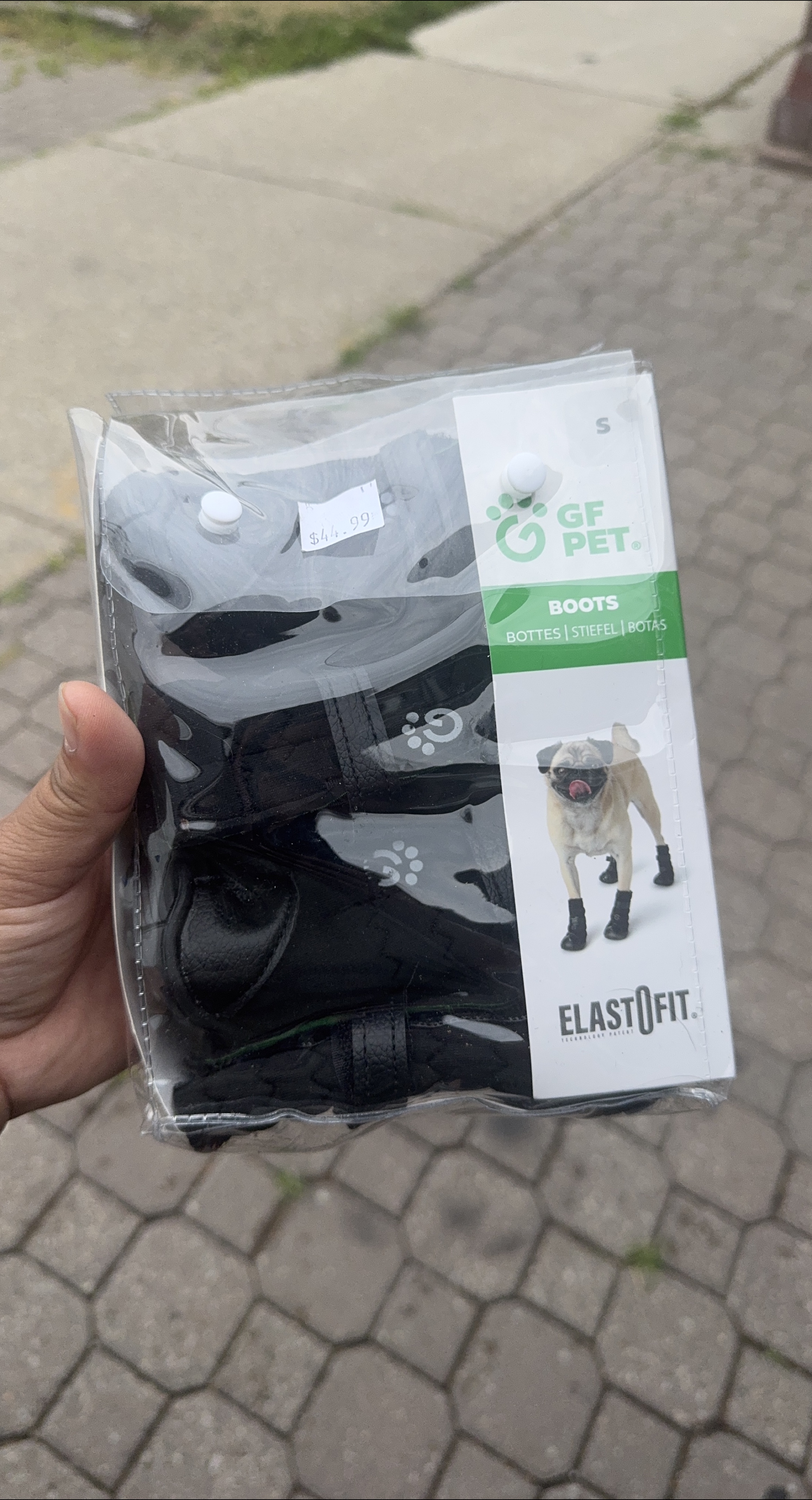 New GF Pet Elastofit Dog Boots, Size S