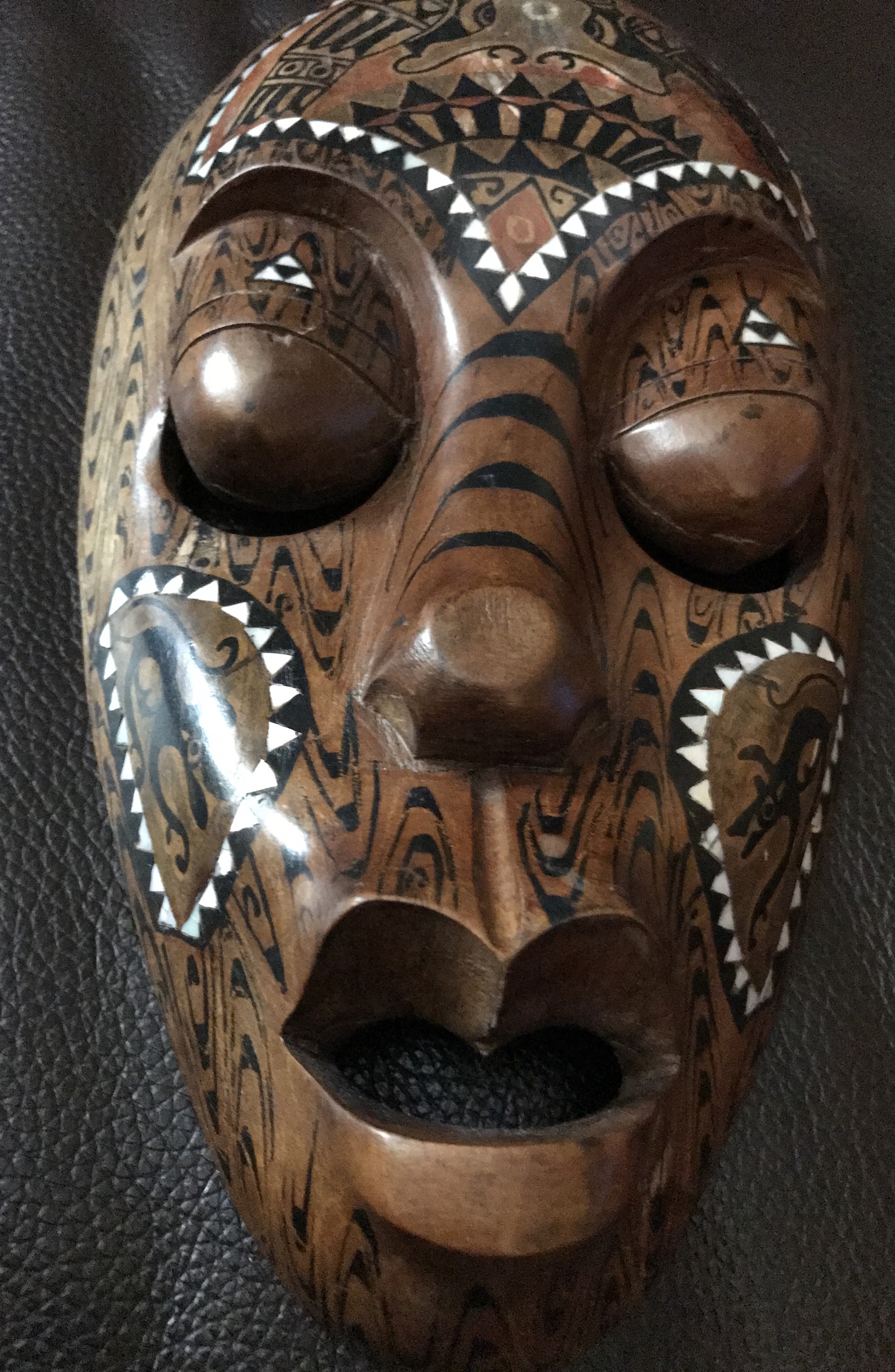 Hand carved decorative wooden mask
