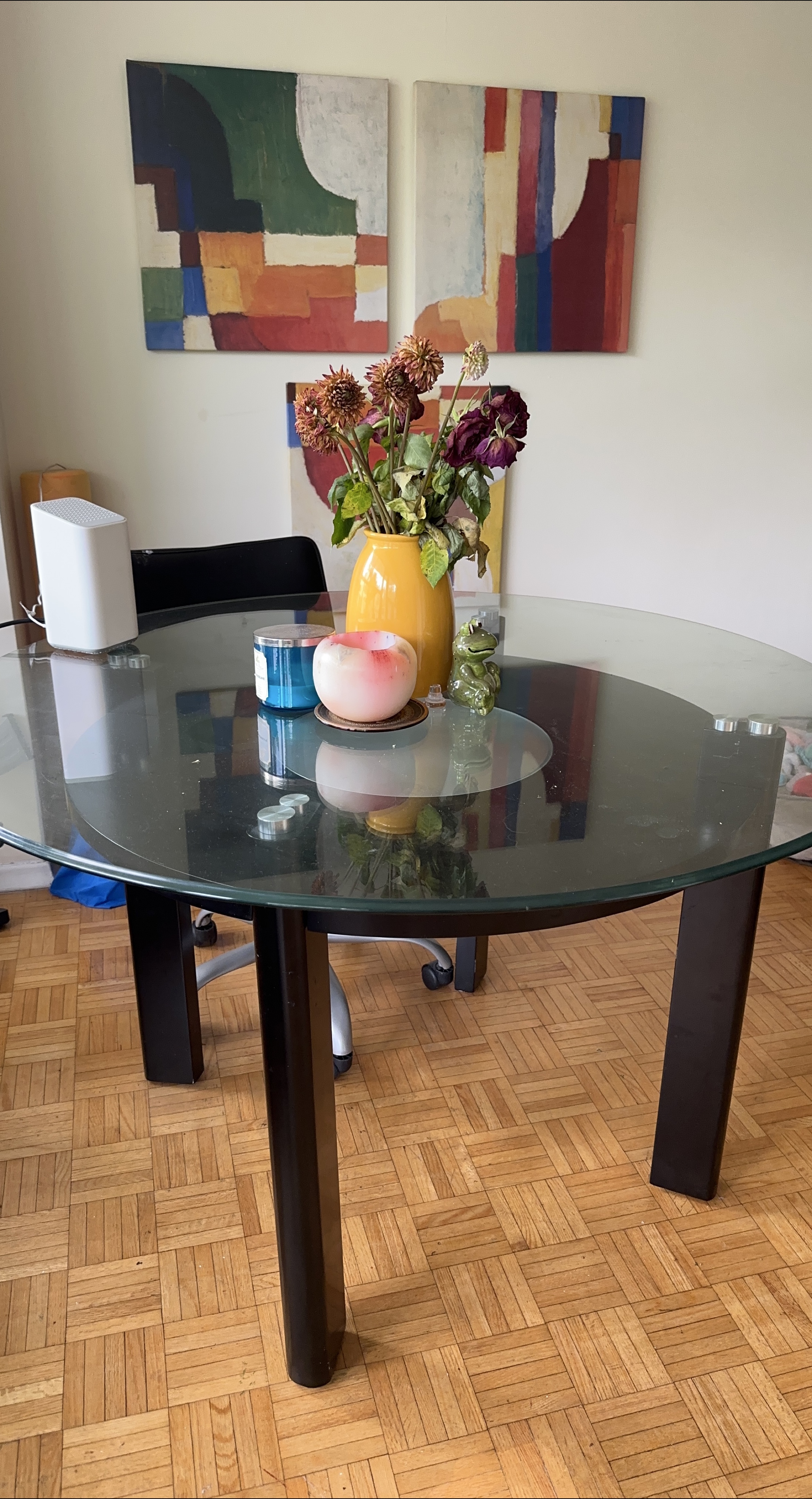 Glass Top Round Dining Table thumbnail