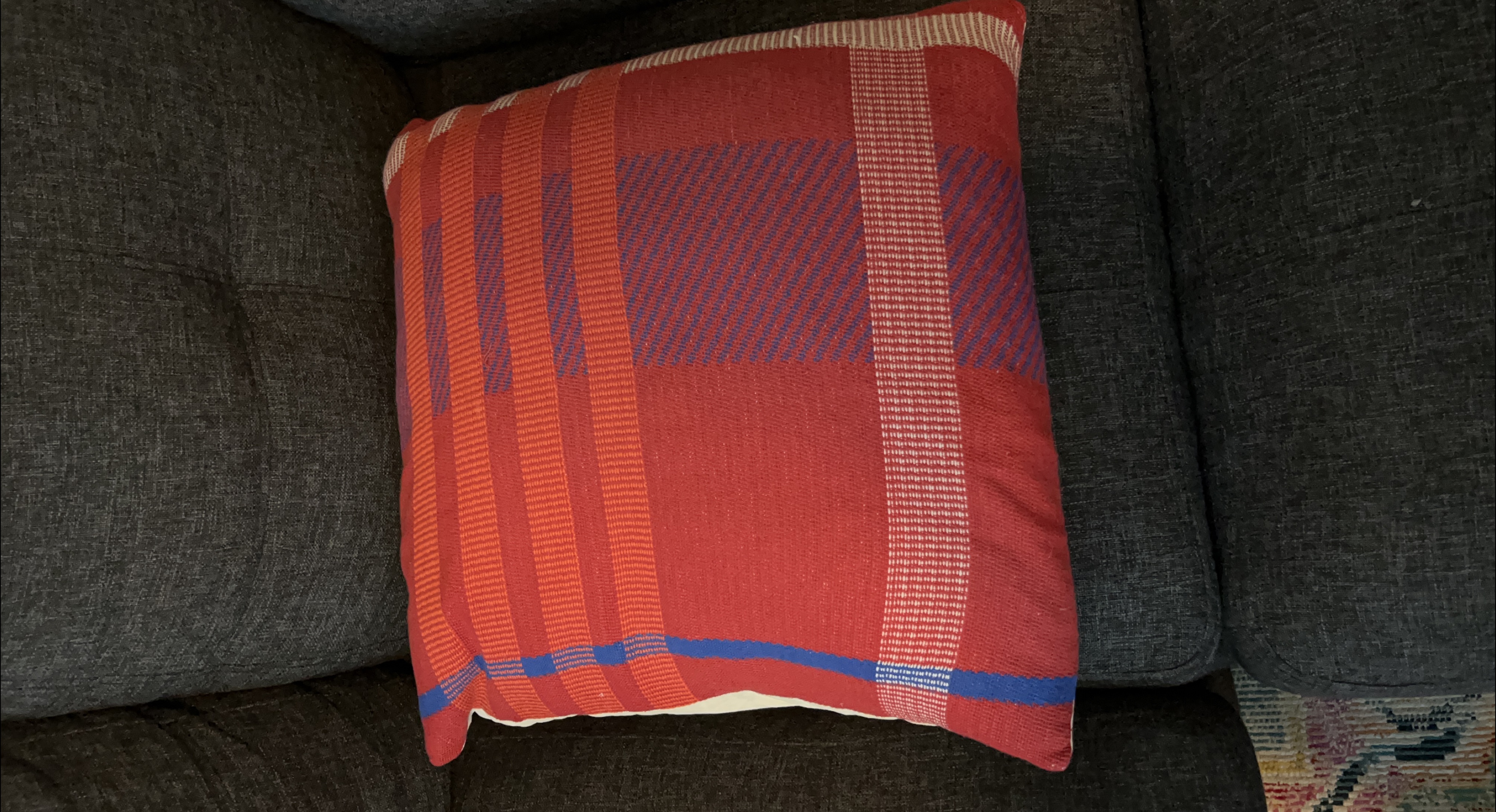 Red Patterned Throw Pillow thumbnail