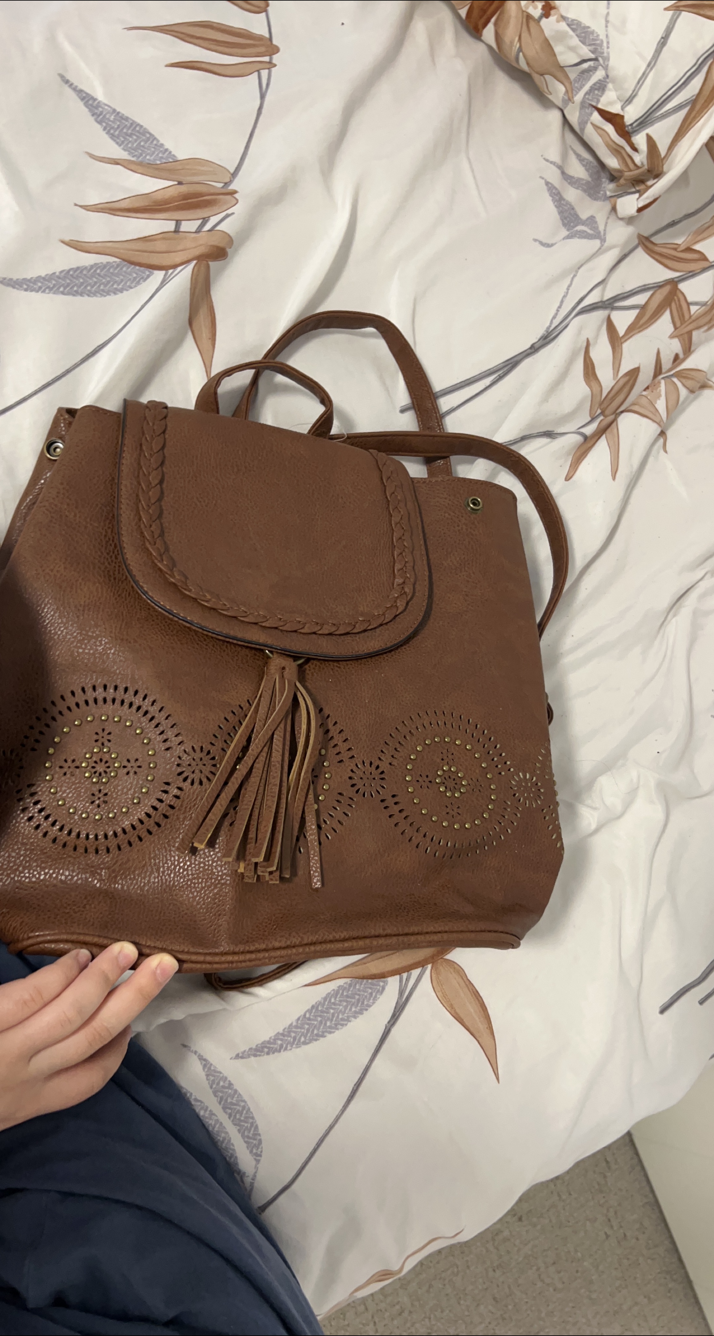 Brown Backpack Purse thumbnail