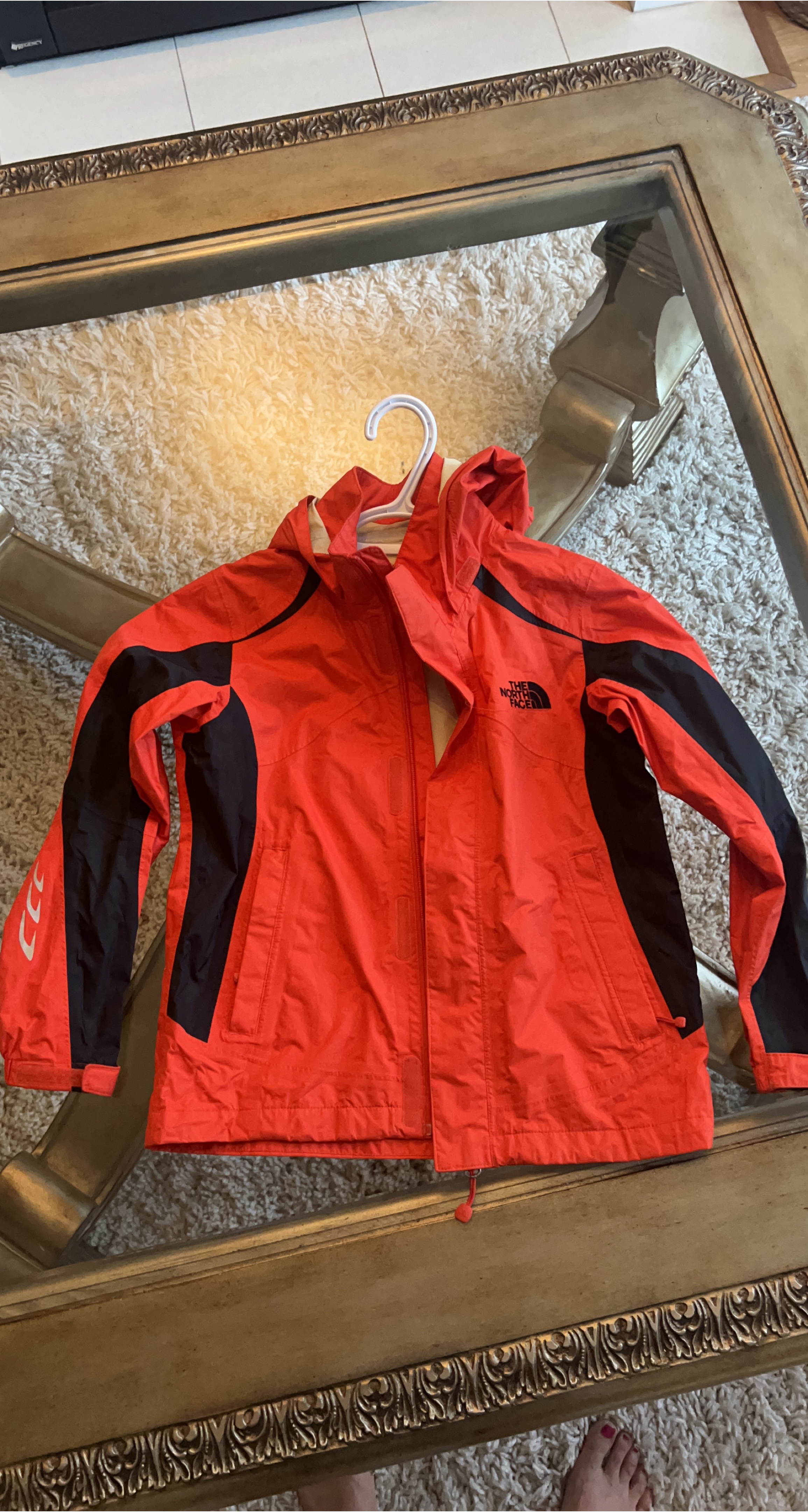 The North Face Orange Rain Jacket - Size 130 thumbnail