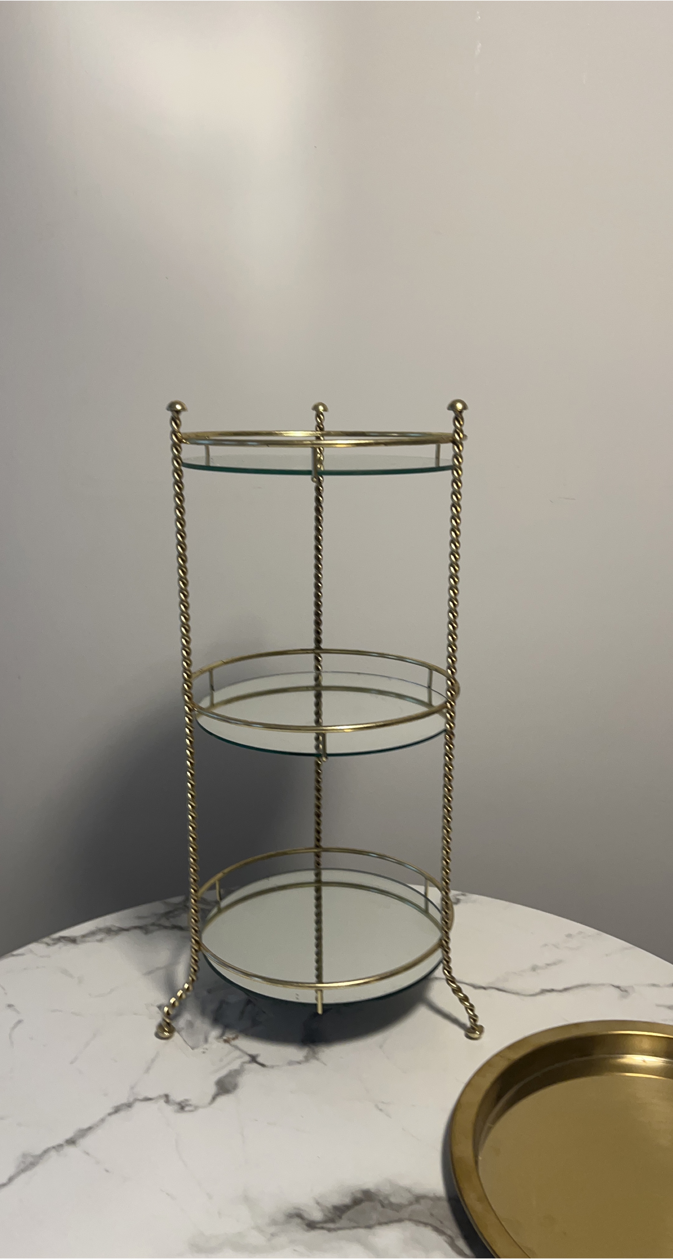 Gold 3-Tier Glass Serving Stand thumbnail