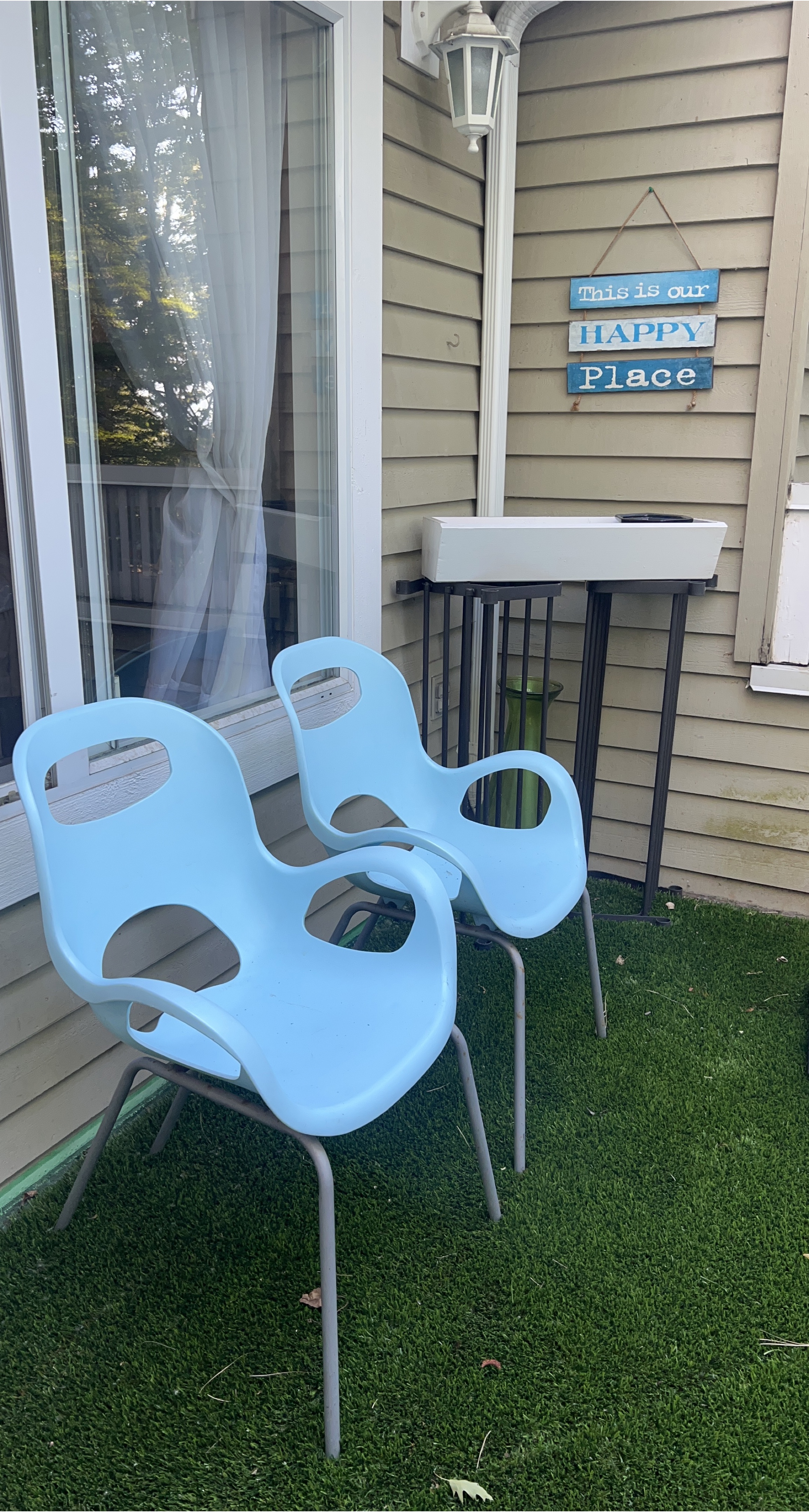 Light Blue Plastic Chairs - Set of 2