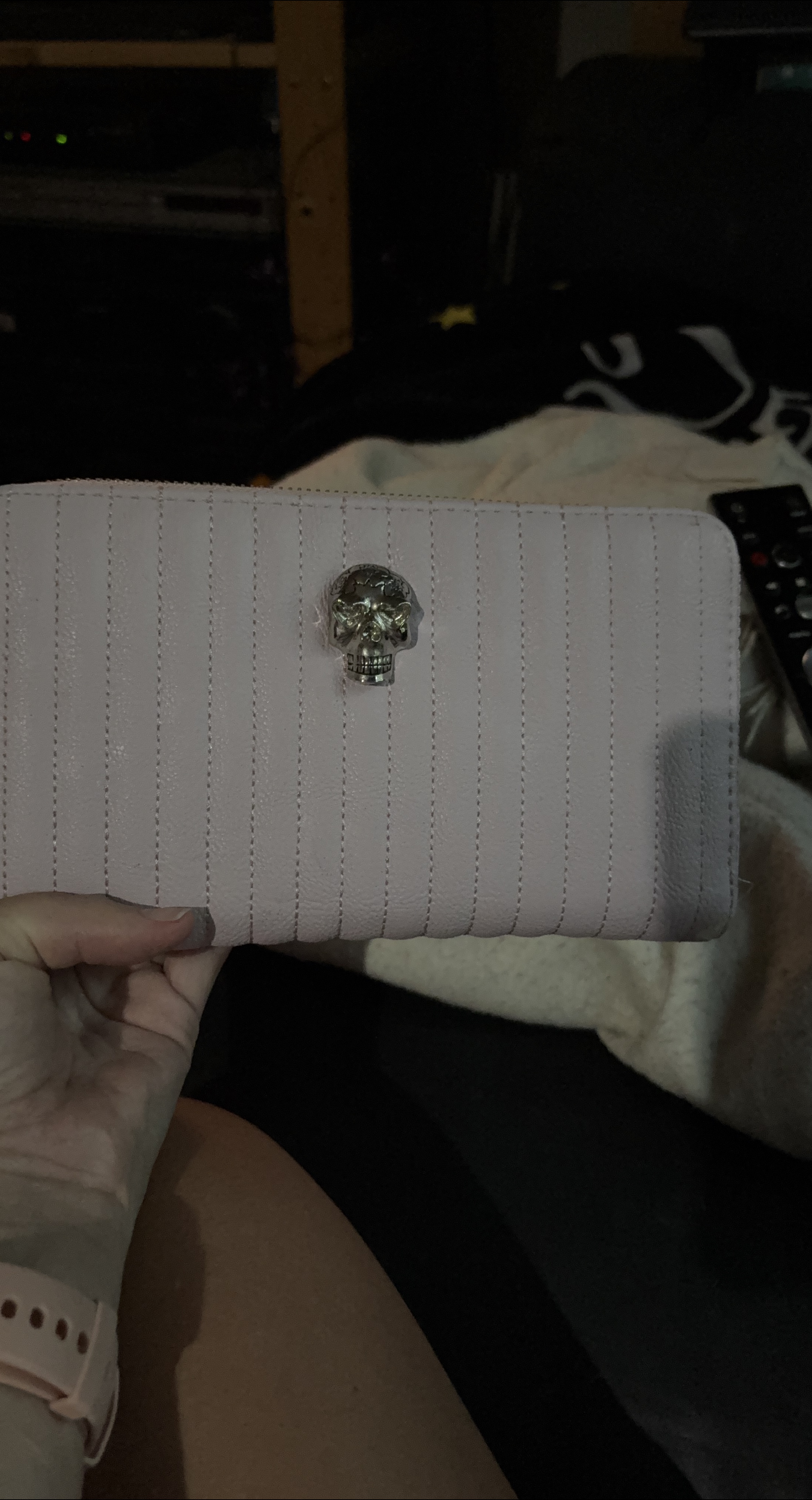 Betsey Johnson Light Pink Wallet with Skull Detail thumbnail