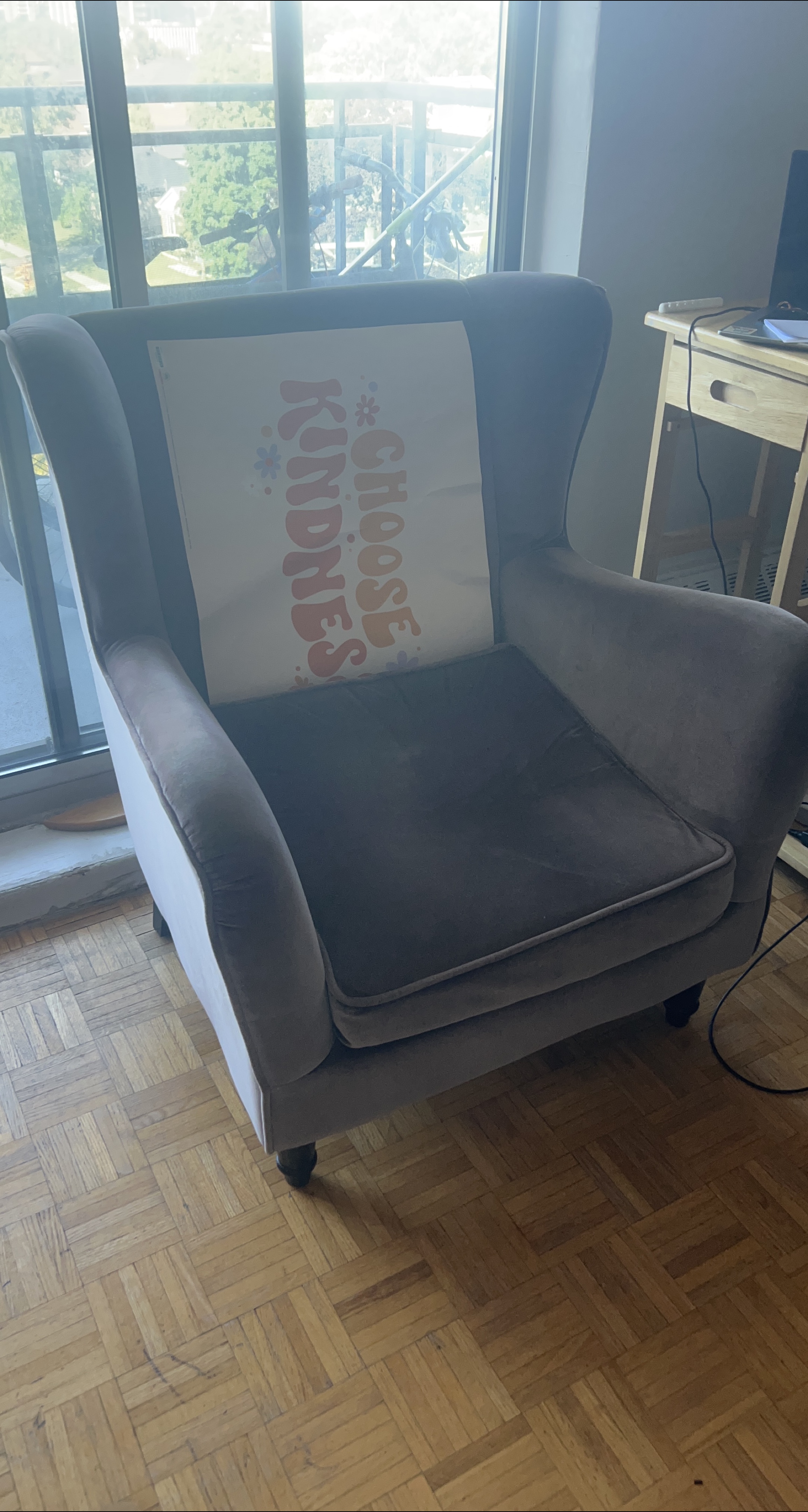 Grey Wingback Armchair thumbnail
